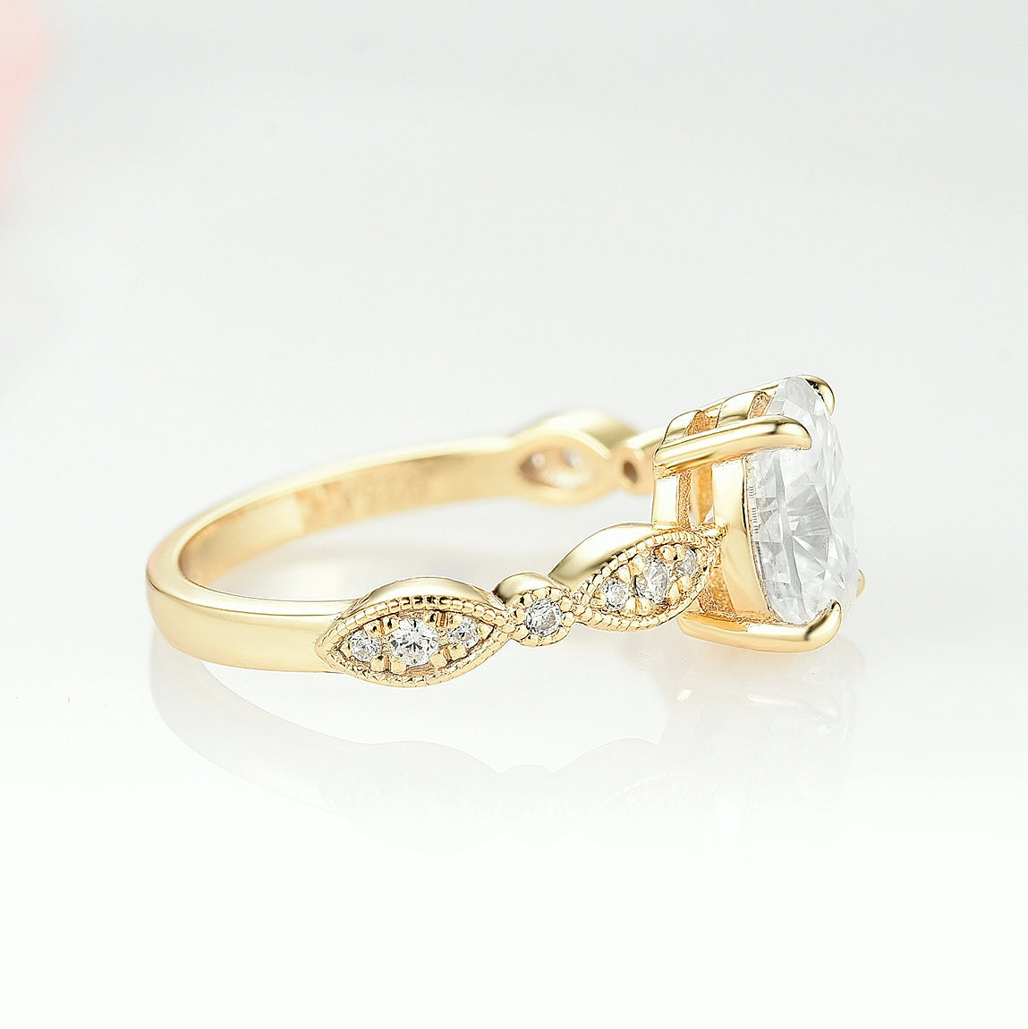 Kylie Diamond (CZ) Engagement Ring - 14K Yellow Gold Vermeil for Women | Perfect Proposal, Wedding, Anniversary & Valentine's Day Gift
