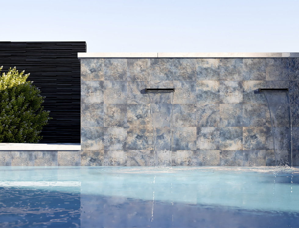 Classic Indigo Porcelain Pool Tile 6x6 - Durable & Non-Slip Swimming Pool Mosaic for Backyard, Spa, and Water Features