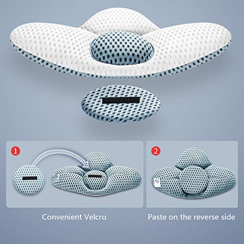 3D Lumbar Support Pillow - Adjustable Height Back Pain Relief Cushion for Bed, Office Chair & Car Seat - Orthopedic Comfort for Sleeping, Working & Traveling