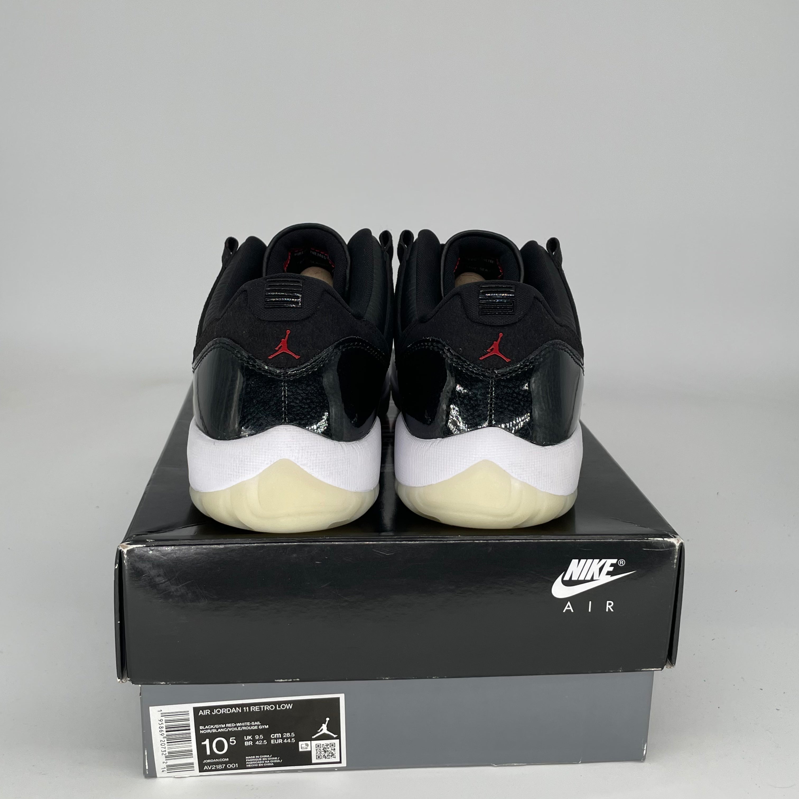AIR JORDAN 11 LOW 72-10 Basketball Shoes Men's Size 10.5 - Black/White (AV2187-001) | Retro Sneakers for Casual Wear & Court Performance