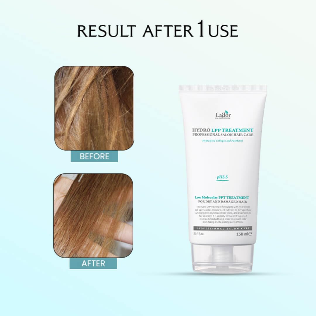Lador Hydro LPP Treatment 150ml - Korean Hair Repair Serum for Damaged & Dry Hair - Deep Conditioning Treatment at Home for Shiny & Healthy Hair - Perfect for Salon-Quality Hair Care Routine