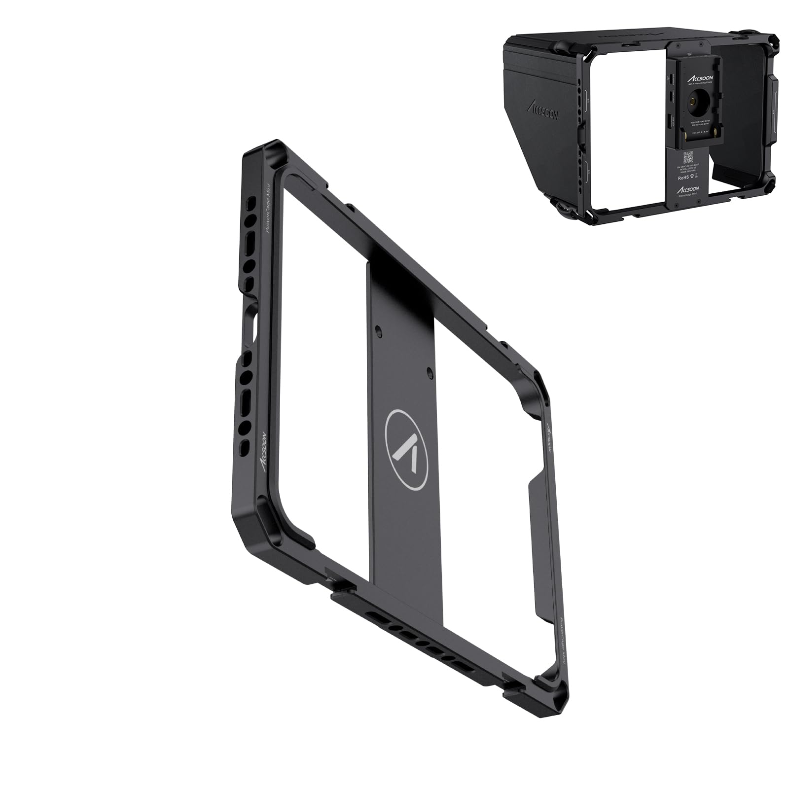 Accsoon Power Cage Mini - iPad Mini 6 Mount Bracket, Black Aluminum Tripod Mount for DSLR Camera | Perfect for Vlogging, Live Streaming & Photography