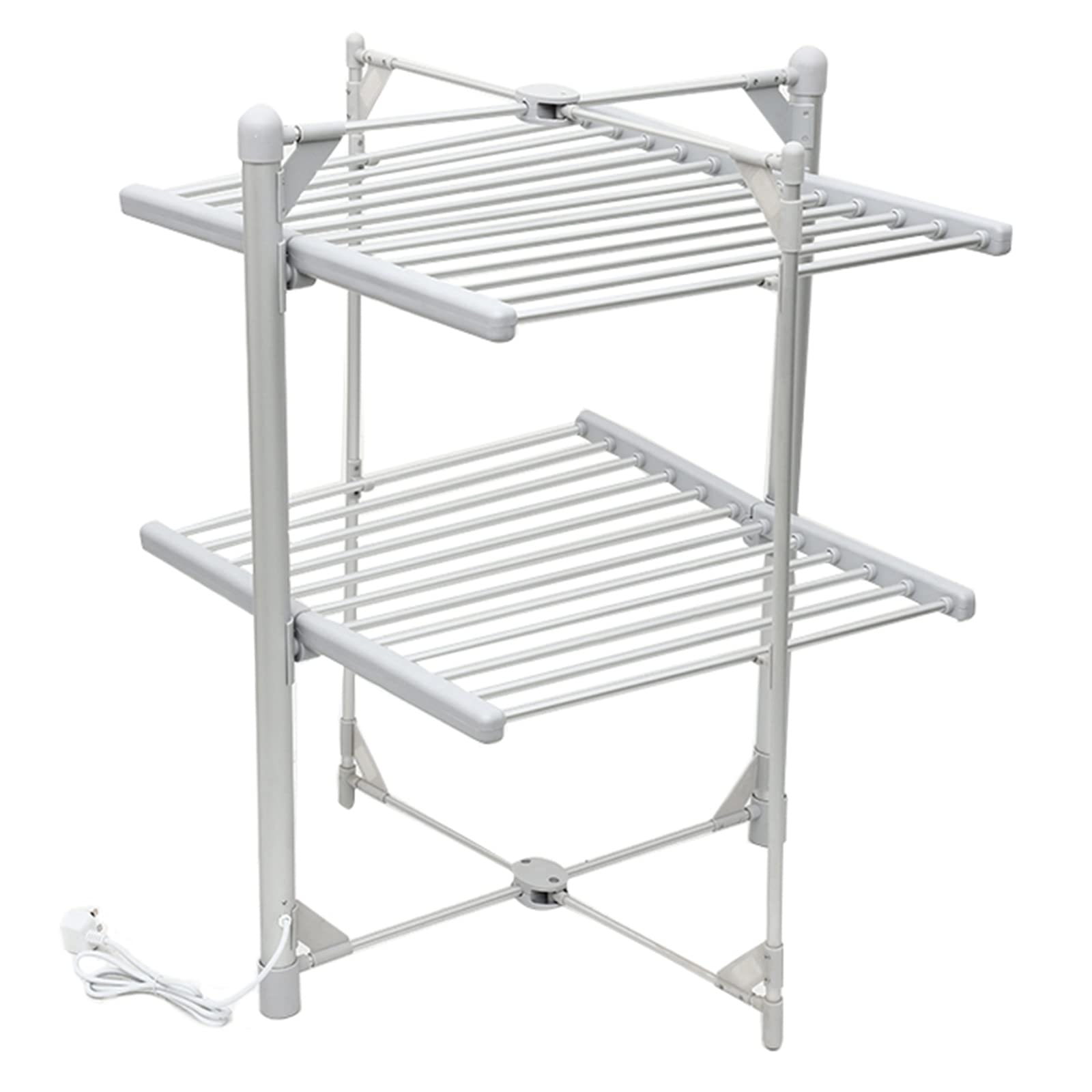 Portable Electric Clothes Drying Rack - 200W Foldable Heated Laundry Stand with Double-Layer Aluminum Alloy Frame (750x730x975mm) - Perfect for Apartments, Dorms & Small Spaces - Fast Drying for Clothes, Towels & Delicates