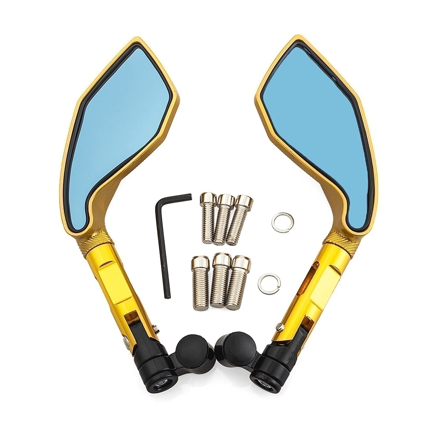 FYSH 8mm & 10mm Universal Motorcycle Rearview Mirrors - Compatible with Suzuki V-Strom 650, Gladius 650, GSX750F, Intruder 1400, GSX-S750, GSX600F - Durable Scooter Side Mirrors for Enhanced Road Safety & Better Visibility While Riding