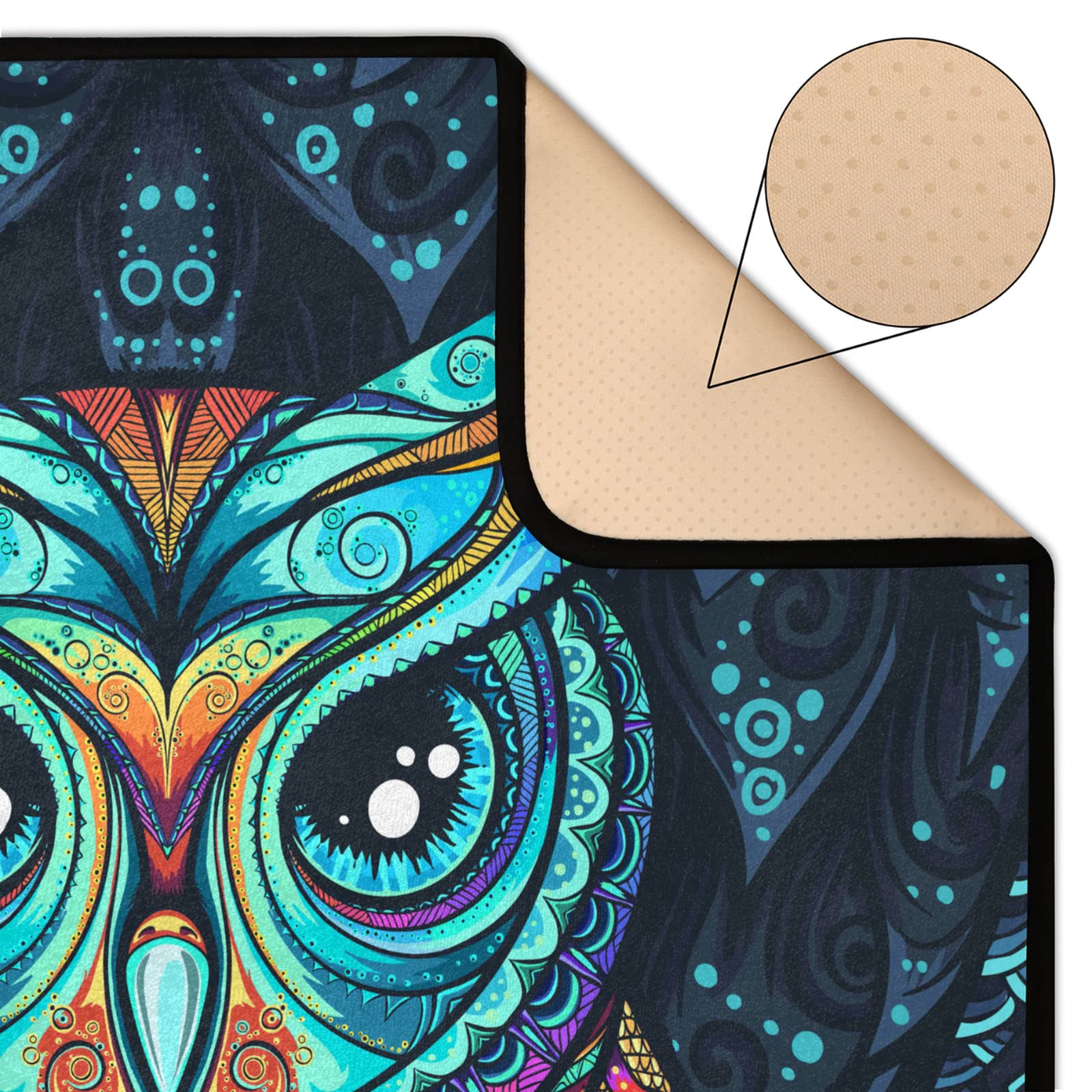 Creative Owl Pattern 5x7 Area Rugs - Stain Resistant, Non-Slip Rubber Backing for Living Room, Nursery & Playroom - Soft Large Floor Carpet for Home Decor (5' x 7') | Perfect for Kids' Rooms, Cozy Spaces & Modern Interiors