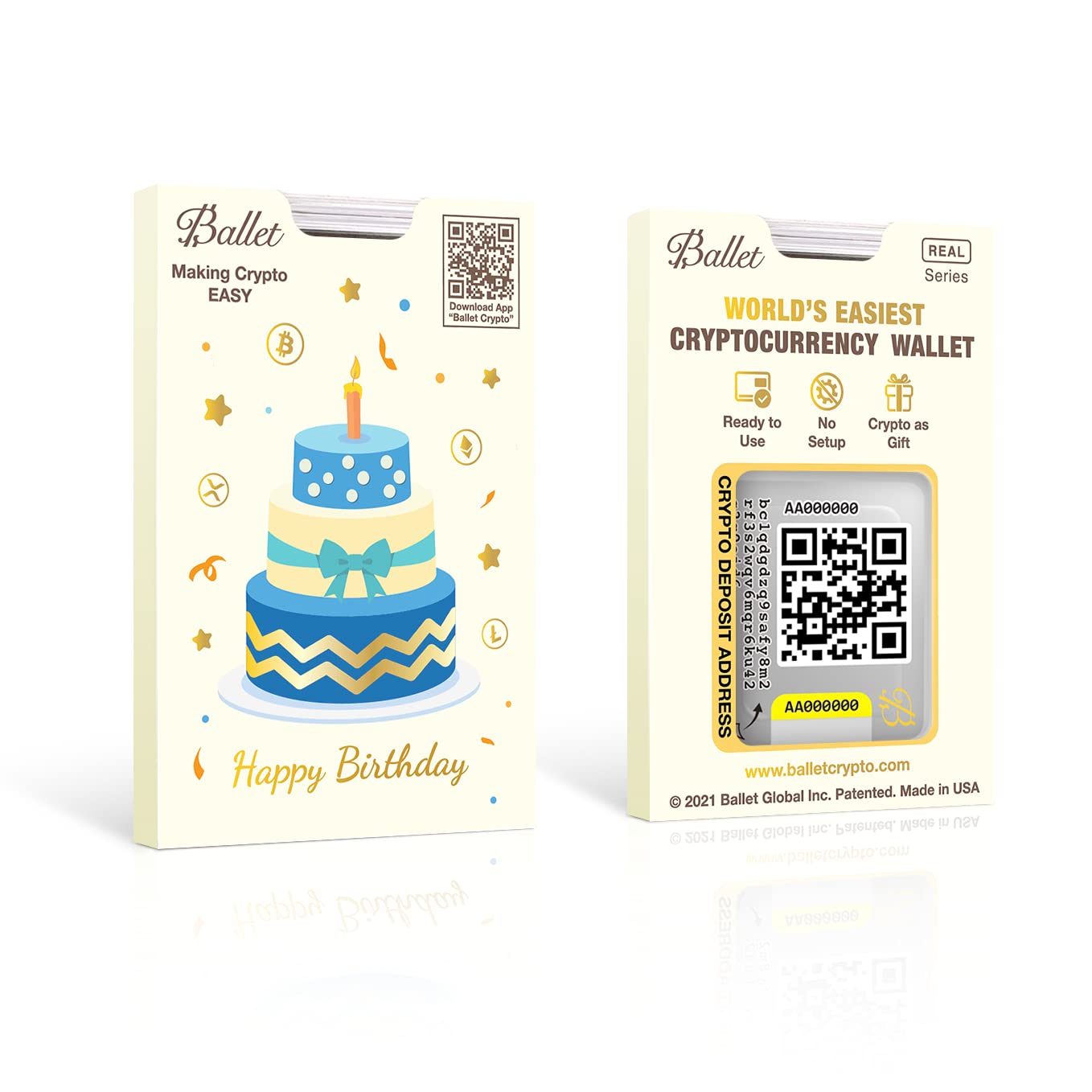 Ballet 3-Pack Gift Set - Real Bitcoin Cold Storage Card | Secure Cryptocurrency Hardware Wallet with Multi-Currency & NFT Support | Perfect for Crypto Investors & Digital Asset Protection