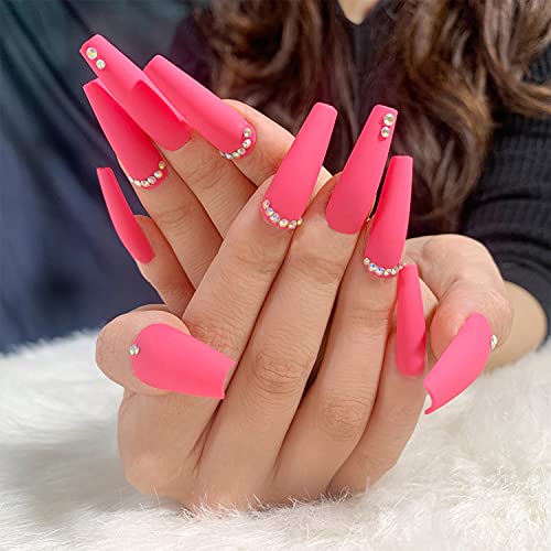 24PCS Detachable Long Coffin Fake Nails - European Rainbow Ballerina Full Nail Art Tips, Colorful Artificial False Nails for Women, Perfect for Parties, Weddings & Special Occasions