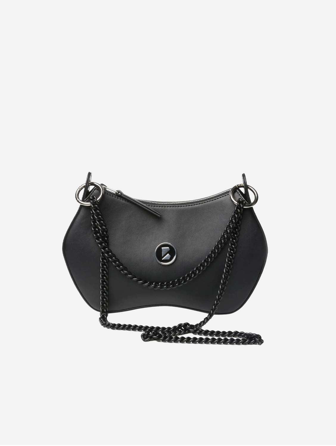 Vamp B Bag Grape Leather Crossbody Purse for Women | Black | Fashionable Shoulder Bag for Daily Use, Travel & Evening Out