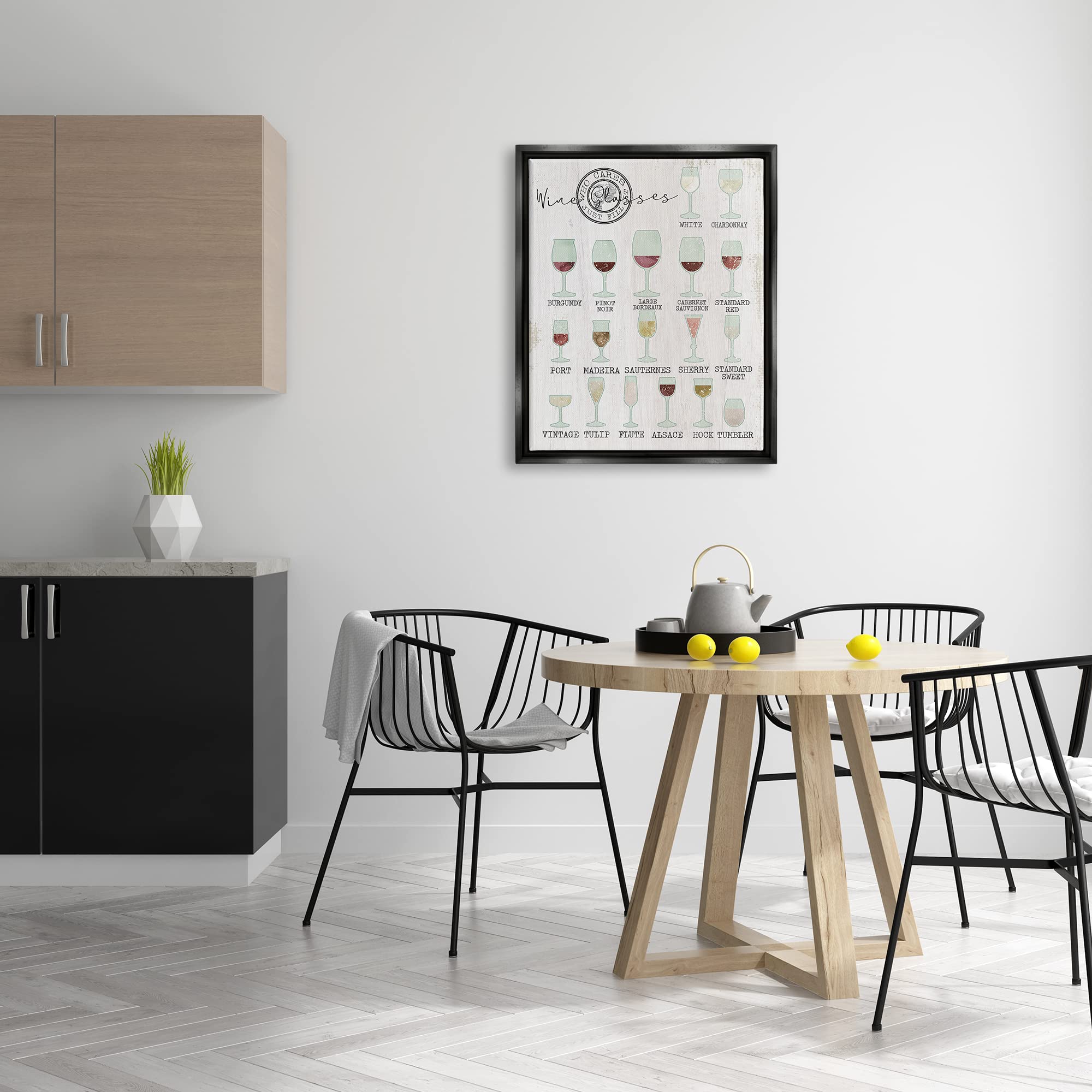 Stupell Industries Wine Glass Chart Infographic - Modern Kitchen & Home Decor Wall Art by Daphne Polselli | Perfect for Dining Room, Bar Decor & Wine Enthusiast Gifts