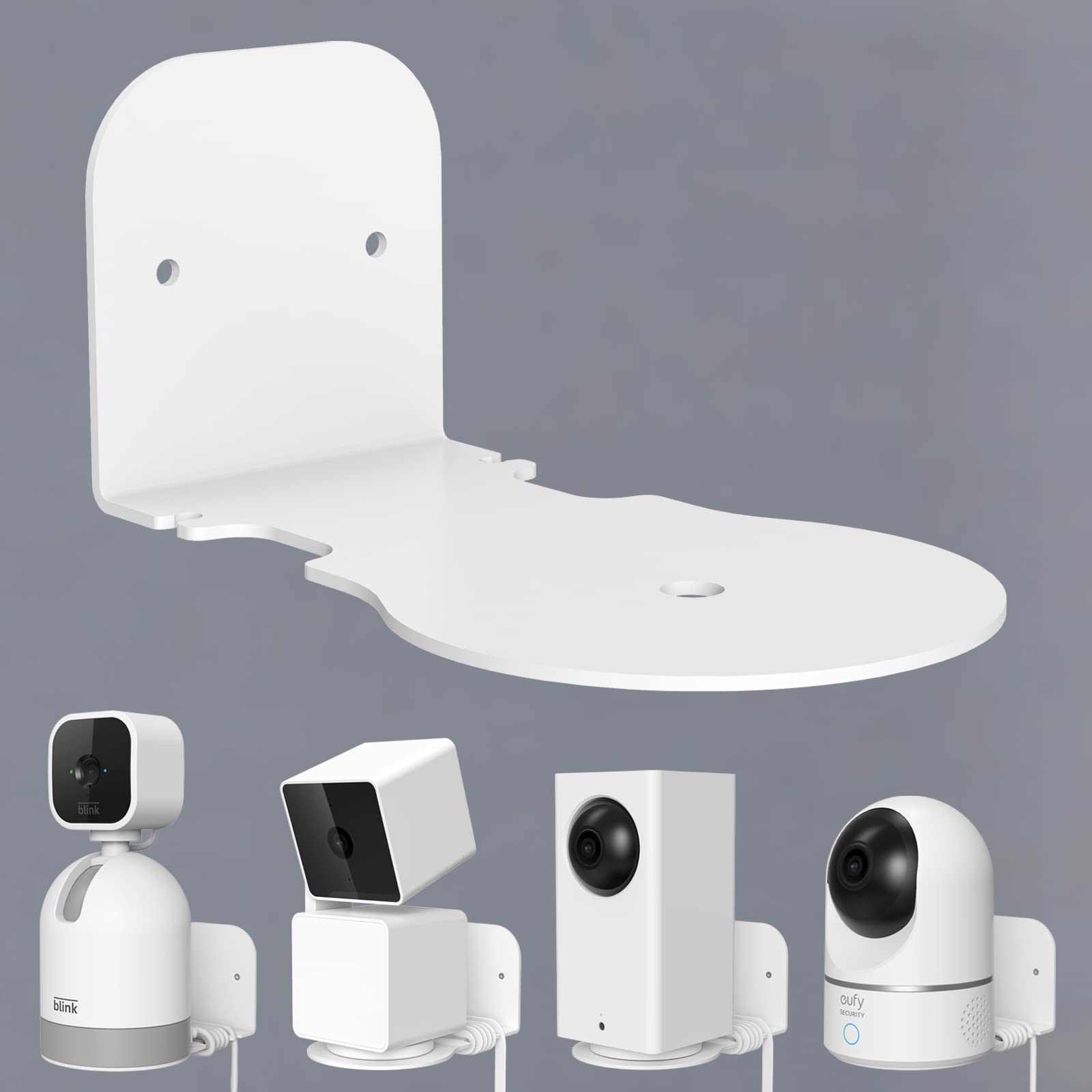 Wall Mount Bracket for Blink Mini Pan-Tilt Camera, WYZE Cam Pan v3 & v2, Eufy Security Solo IndoorCam P24 - Universal Security Camera Mount for Home, Office & Apartment (1-Pack) - Perfect for Wall or Ceiling Installation & Optimal Viewing Angles