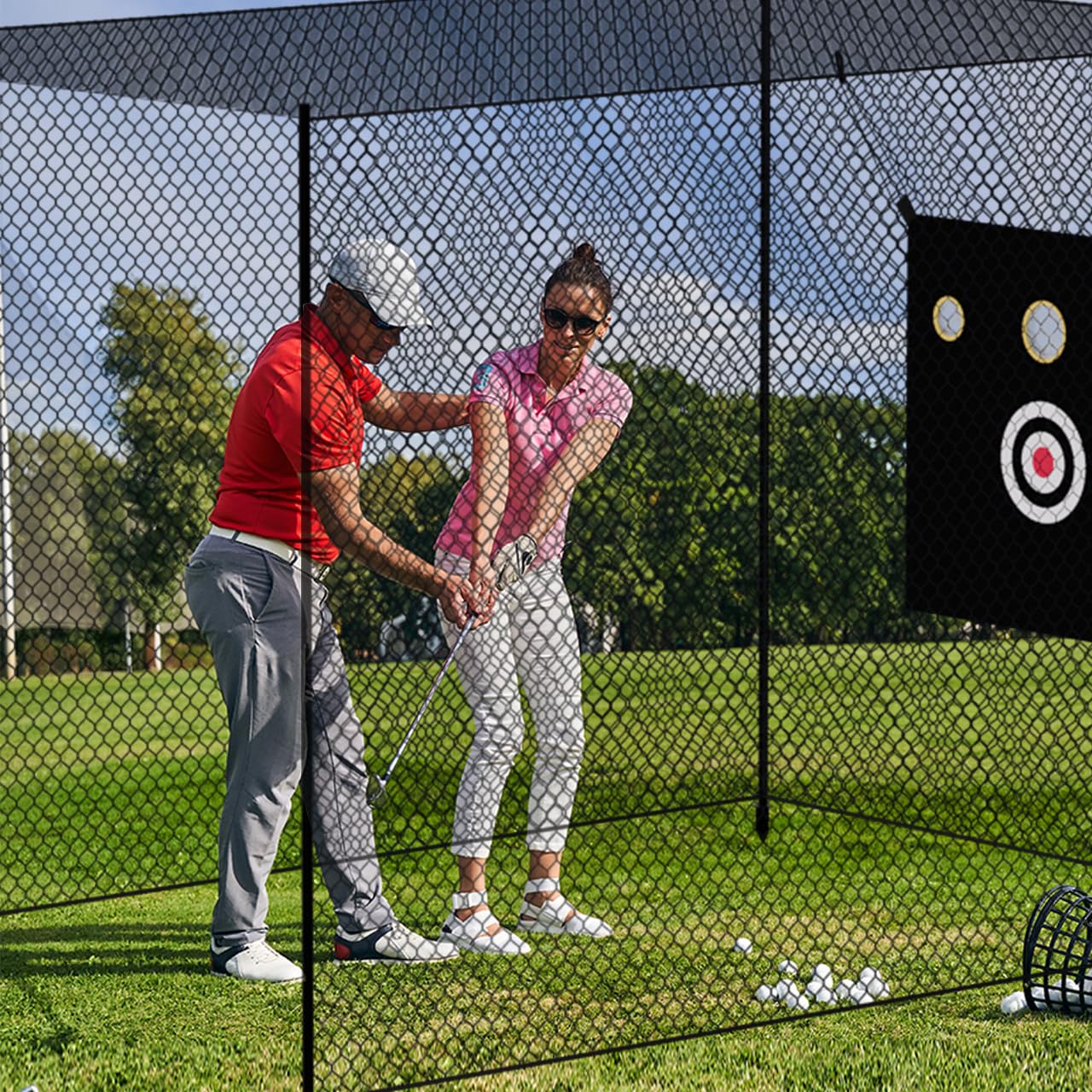 MR Baseball Batting Cage Netting - Heavy Duty Softball & Baseball Hitting Practice Net with Target Cloth - Sports Barrier Training Equipment for Backyard, Field & Indoor Practice