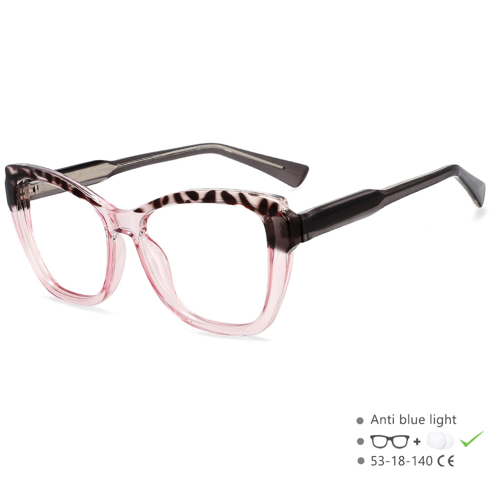 CCspace Unisex Full Rim Square Cat Eye Titanium Eyeglasses Frame - Lightweight Durable TR90 Material for Men & Women - Perfect for Reading, Work, and Fashion Accessories