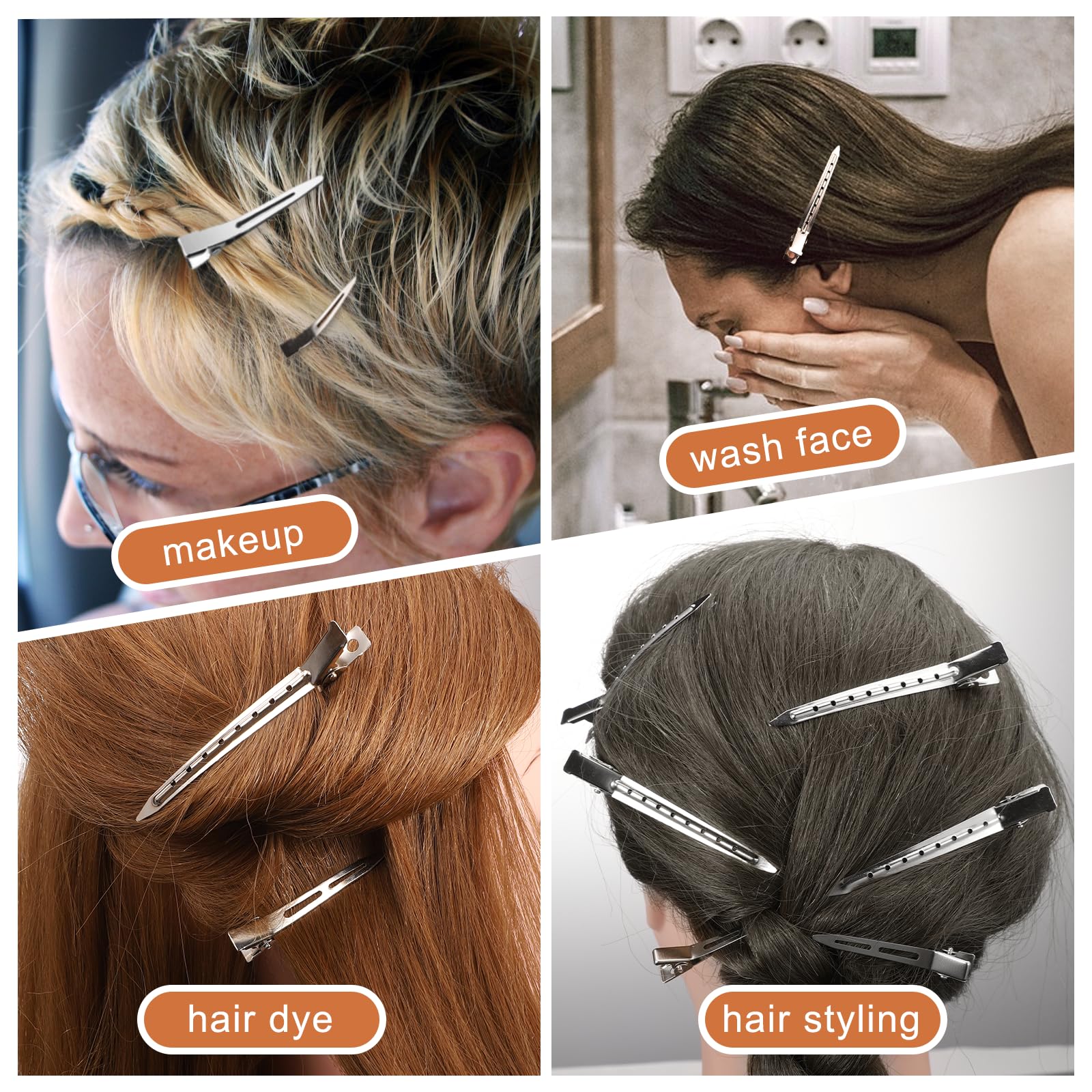75 Pack No Crease Duckbill Hair Clips for Women - Styling & Salon Use