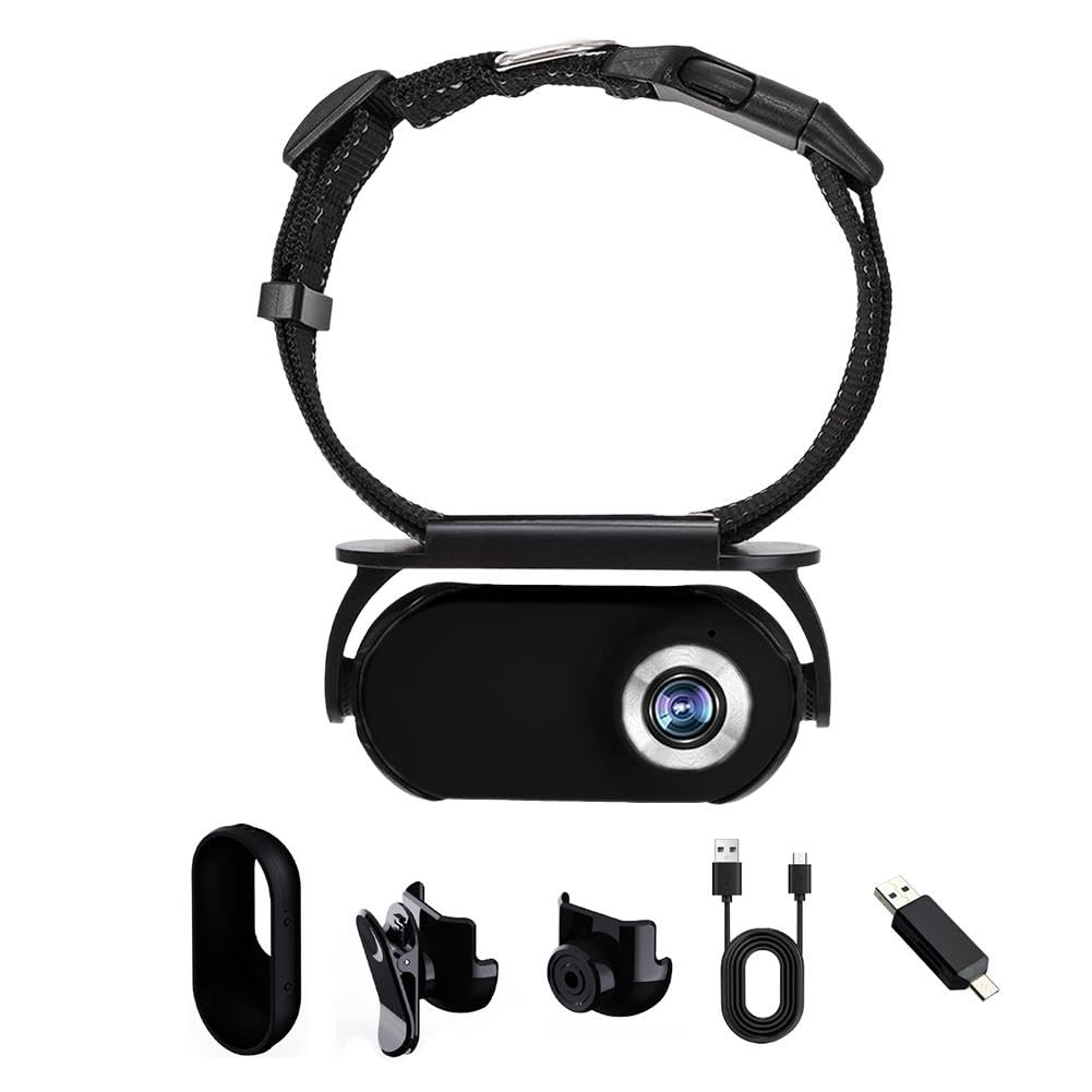 HD 1080P Dog Collar Camera - Mini Pet Body Camera with Action Video for Dogs & Cats | Perfect for Pet Monitoring, Training & Outdoor Adventures