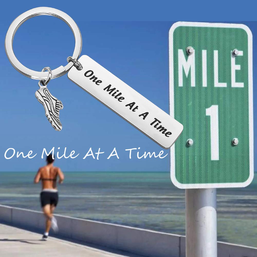 FOTAP Running Keychain - Inspirational Runner Jewelry Gift for Marathon, 5K, 10K & Half Marathon - Perfect Motivational Present for Runners, Joggers & Athletes - Great for Race Day, Training & Fitness Milestones