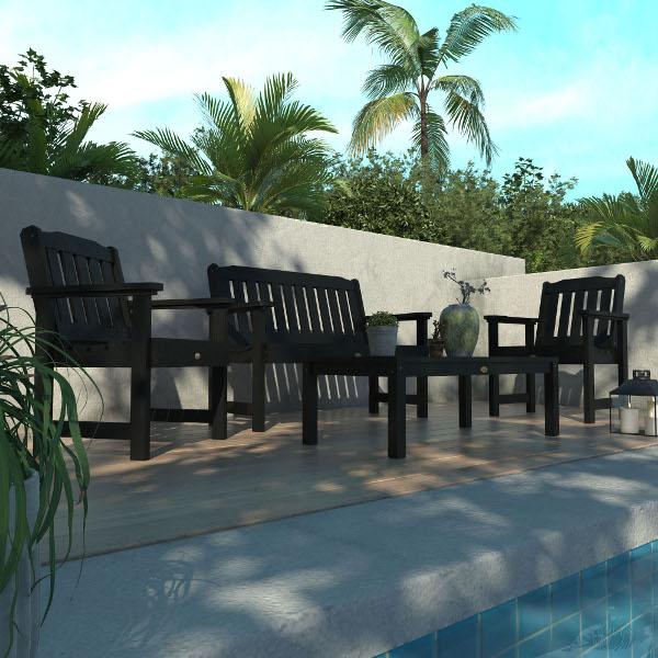 Lehigh 5-Piece Outdoor Garden Conversation Set - Patio Furniture with Cushions for Backyard, Deck, or Poolside Relaxation