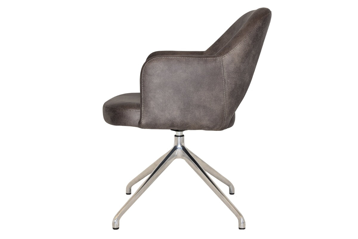EZ Hospitality Cairo Indoor Armchair with Metal Base - Polished Aluminum Trestle for Living Room, Office, or Lounge Comfortable Seating