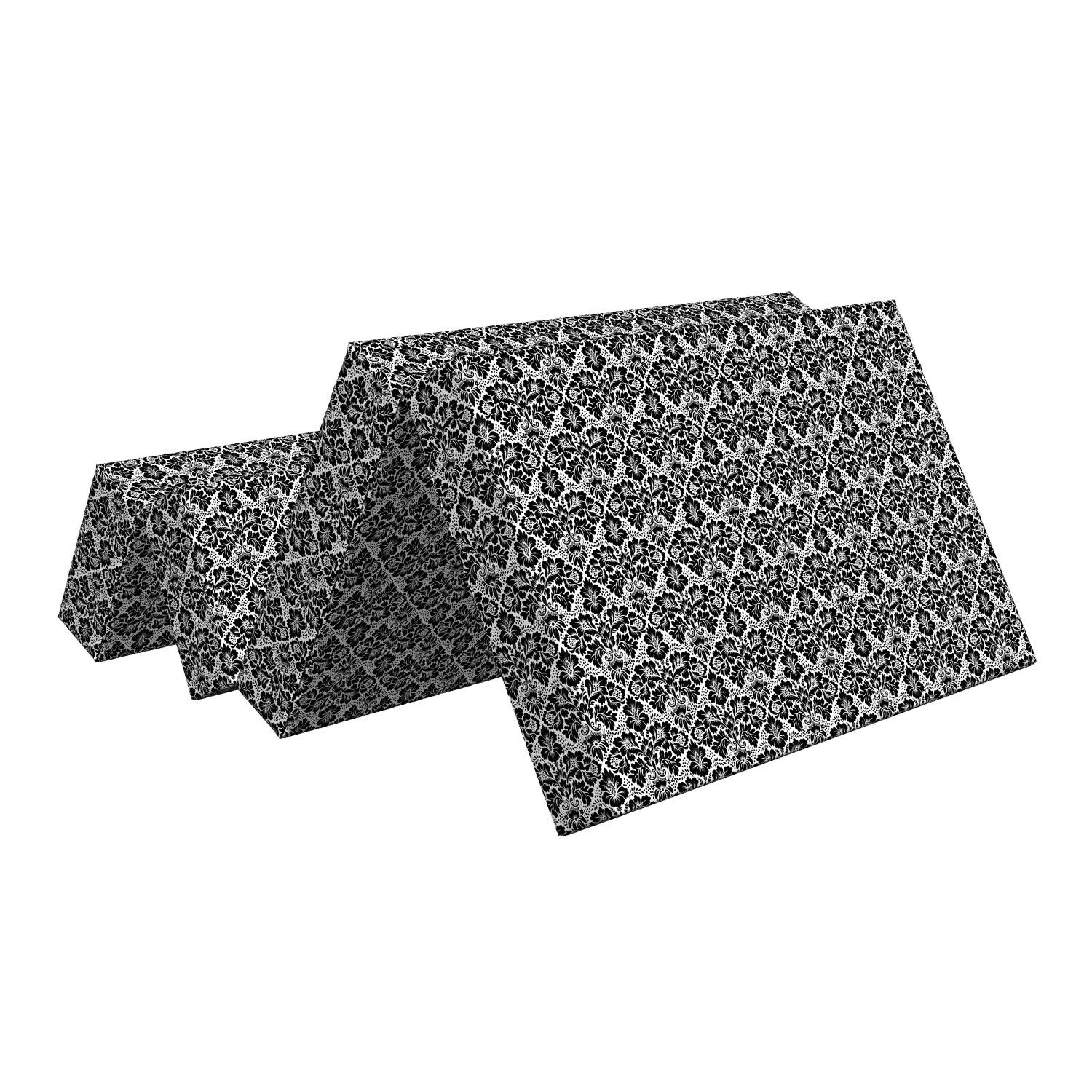 Ambesonne Victorian Foldable Mattress - Antique Floral Swirls Design, 74.8