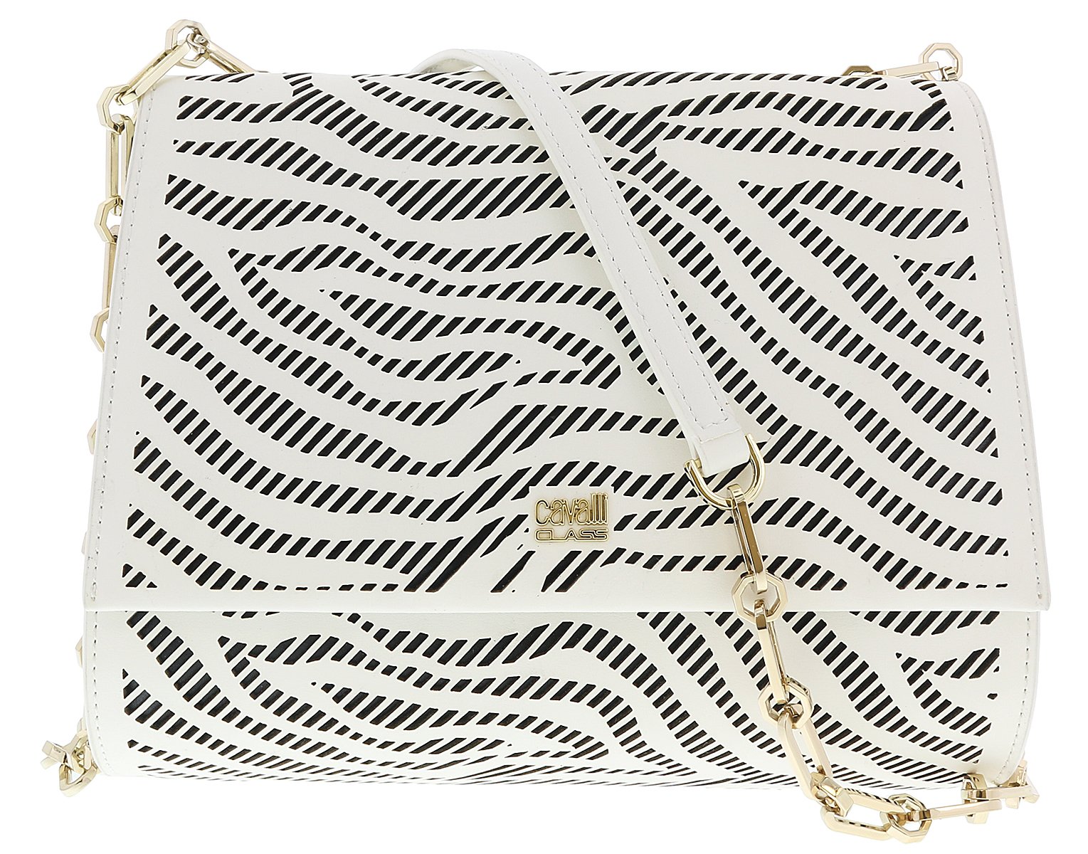 Roberto Cavalli GQLPAZ B20 White & Black Audrey 001 Small Shoulder Bag for Women | Luxury Designer Handbag for Evening Parties, Date Nights & Special Occasions