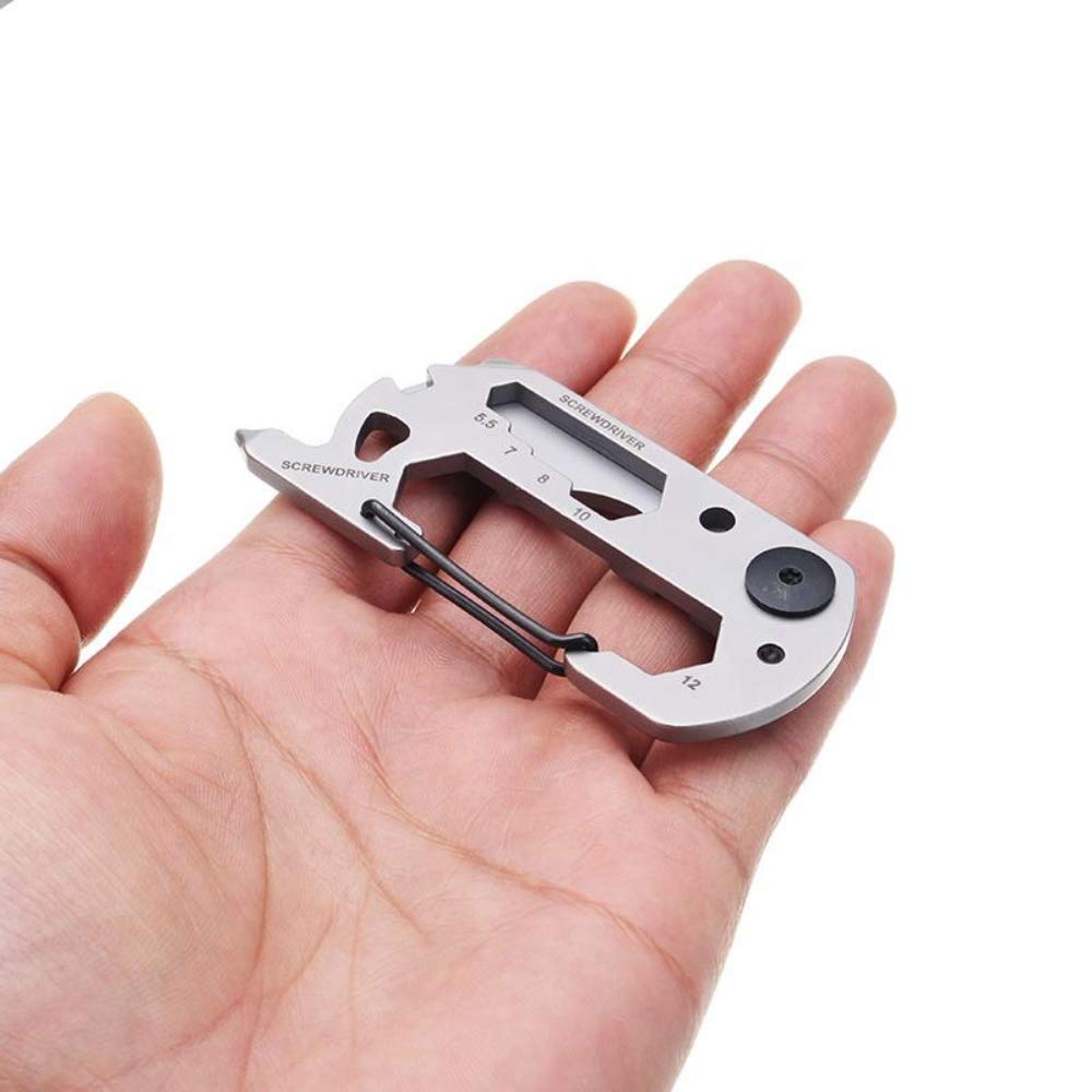 Mini Field EDC Camping Gadget Keychain Kit - Portable Multitool with Bottle Opener, Survival Tool Card & Outdoor Gear - Perfect for Hiking, Backpacking, Emergency Preparedness & Everyday Carry (GHK010SB)