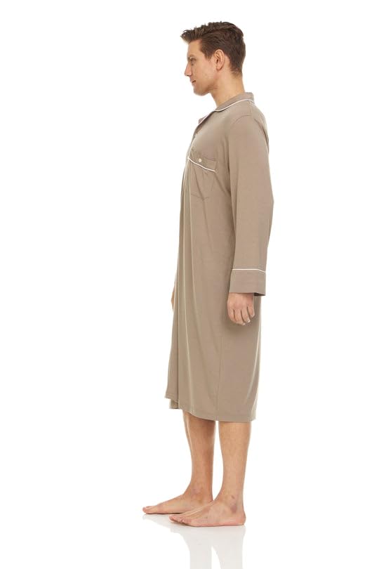 Soft Micro Modal Men's Nightshirts for Sleeping - Breathable & Loose Fit Men's Nightgown - Comfortable Sleep Shirts for Men - Perfect for Lounge & Bedtime Relaxation
