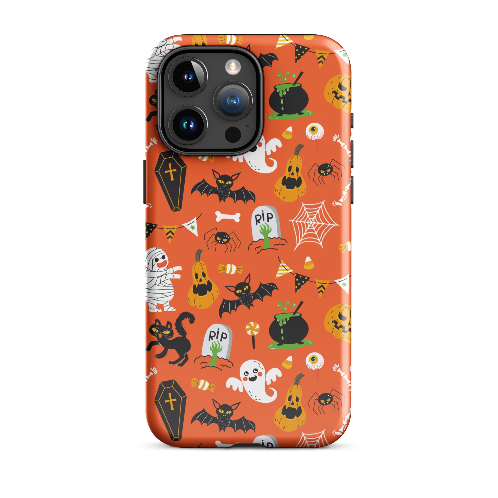Spooky Night Guardian Premium iPhone Case - Halloween Protective Cover for iPhone 13/14/15 Pro Max - Cute Ghost Design Shockproof Phone Case for Night Out, Party & Daily Use