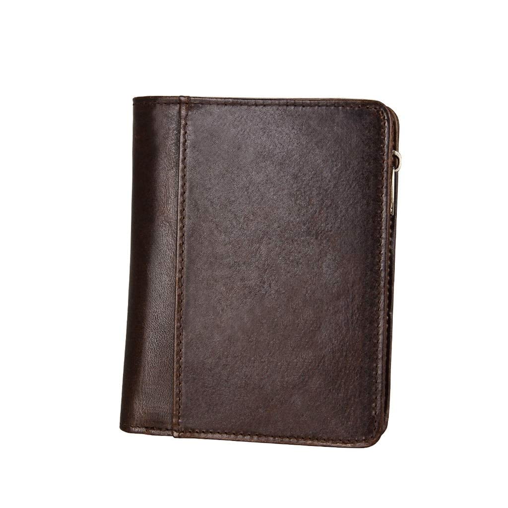Premium Genuine Leather Men's Wallet with Zipper - Slim Bifold Design for Multiple Cards & Cash - RFID Blocking - Perfect for Travel, Business & Everyday Use