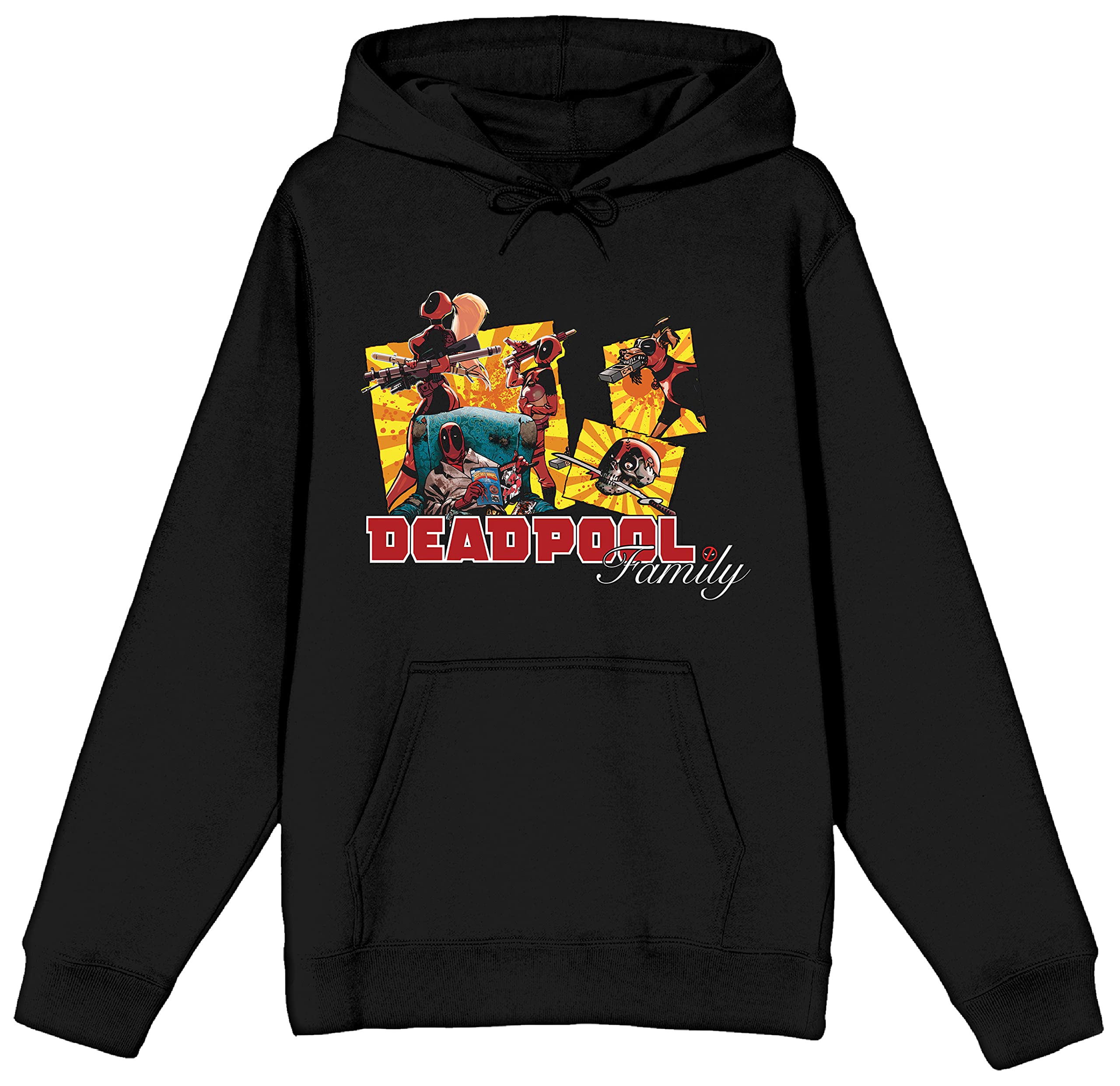 Deadpool Family Black Hoodie - Marvel Comics Graphic Pullover Sweatshirt for Men & Women | Perfect for Cosplay, Movie Nights & Superhero Fans