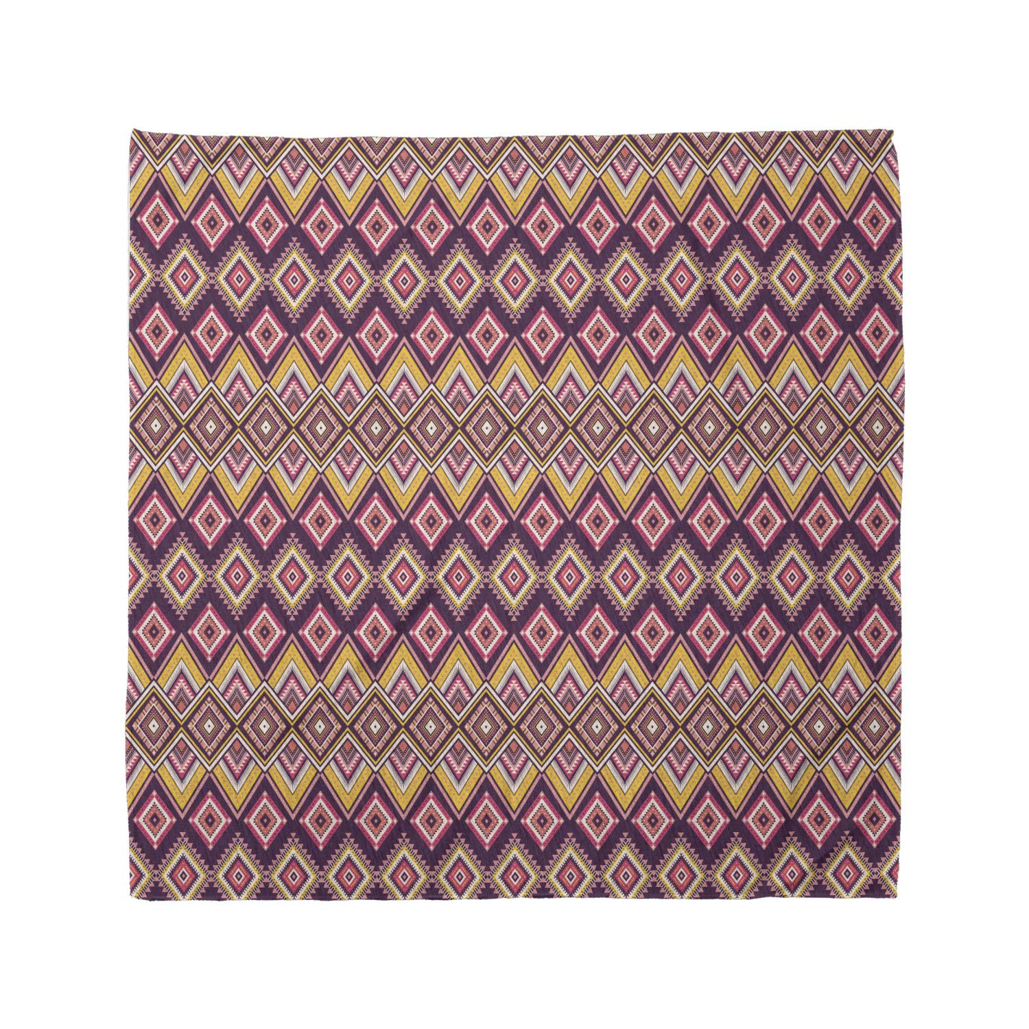Ambesonne Aztec Bandana - Native Pattern Rhombus Design Unisex Head Scarf & Neck Tie for Men Women - Perfect for Music Festivals, Outdoor Adventures and Fashion Accessories