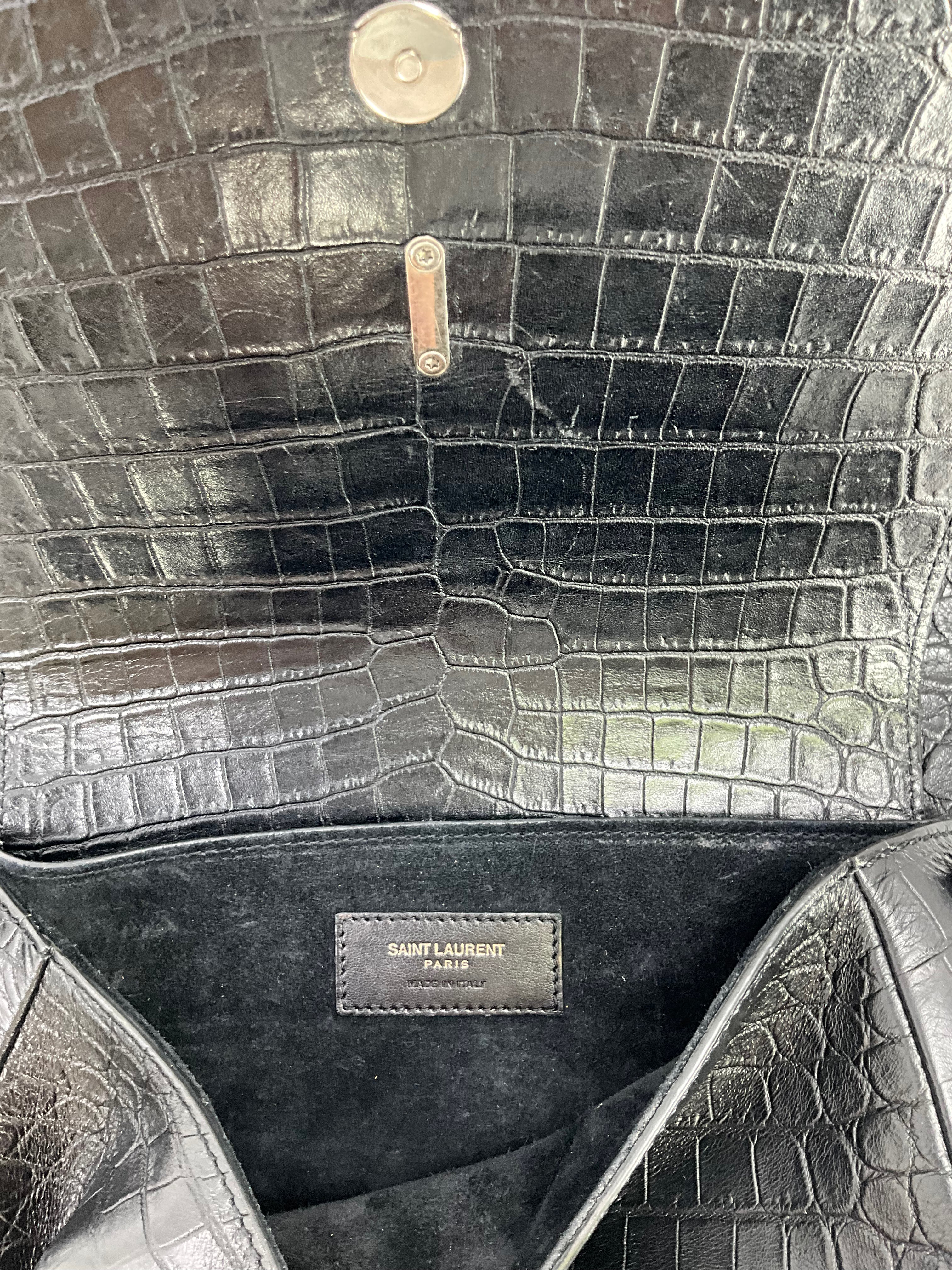 SAINT LAURENT Medium Charlotte Bag - Genuine Crocodile Embossed Leather Handbag for Women | Perfect for Work, Evening Events & Luxury Gift Giving