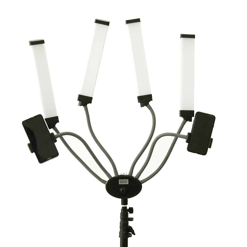 Yidoblo FX-800ii 50W Foldable LED Ring Light with 3200K-5500K Color Temperature, 4 Adjustable Arms & USB Charging Port for Phone Camera, YouTube, TikTok, Makeup Videos - Perfect for Home Studio, Vlogging, Live Streaming & Product Photography (Tripod & Bag Not Included)