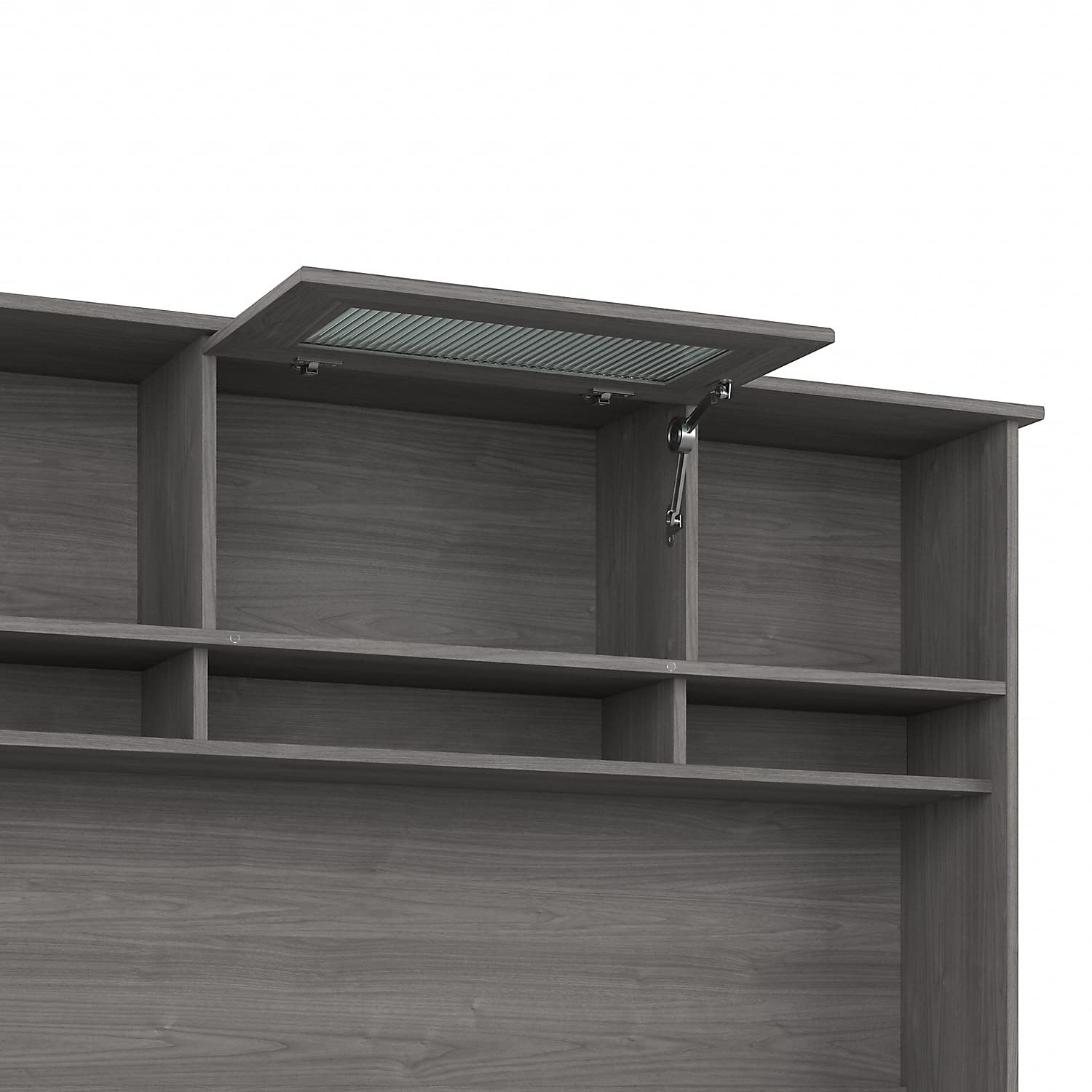 Bush Furniture Cabot 60W Hutch in Modern Gray - Stylish Home Office Desk with Storage Shelf, Perfect for Small Spaces & Work from Home Setup