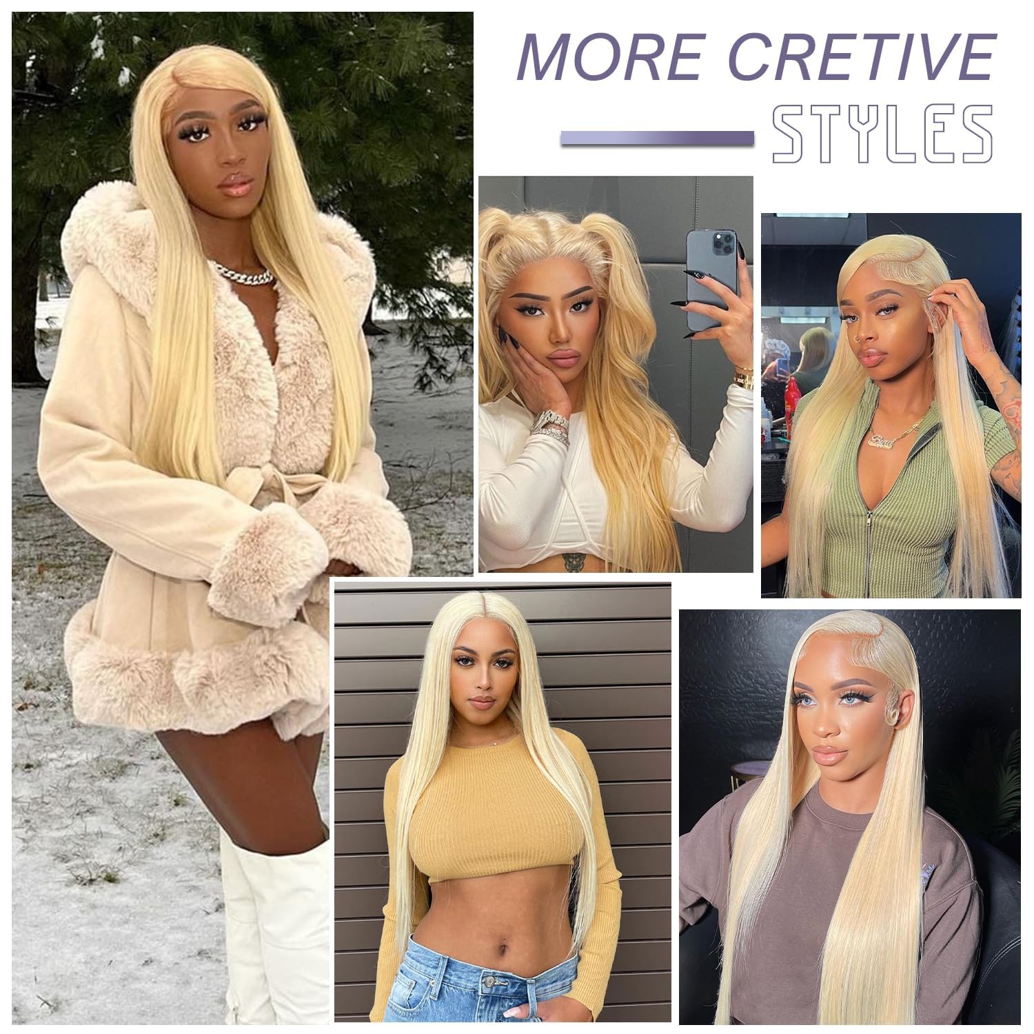 Blonde Wear and Go Glueless Human Hair Wigs - Pre Plucked 613 Lace Front Wig with 220% Density, 7x5 HD Lace Closure, Bleached Knots & Baby Hair - 28 Inch Straight Colored Wig for Daily Wear, Parties & Special Occasions