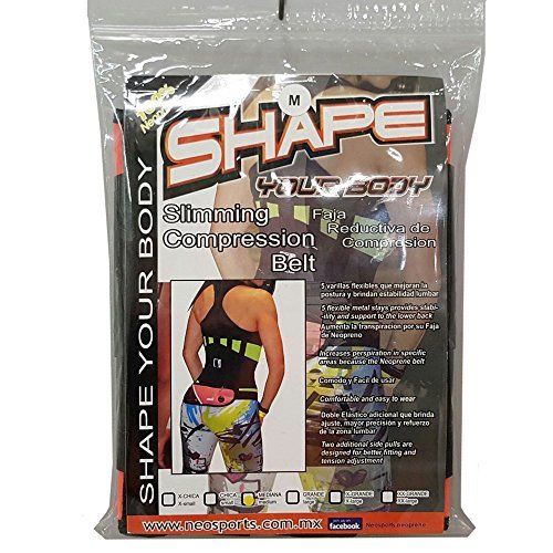 NeoSports Slimming Compression Belt for Waist & Core Support - Black, Large - Ideal for Workouts, Postpartum Recovery & Body Shaping