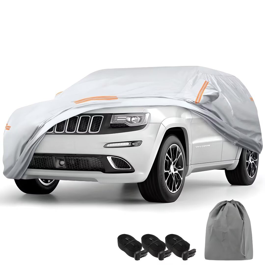 Waterproof Custom Fit Car Cover for Jeep Grand Cherokee 1992-2021 - Soft Lined SUV Cover with Giant Panda Design | All Weather Protection for Parking, Storage & Travel