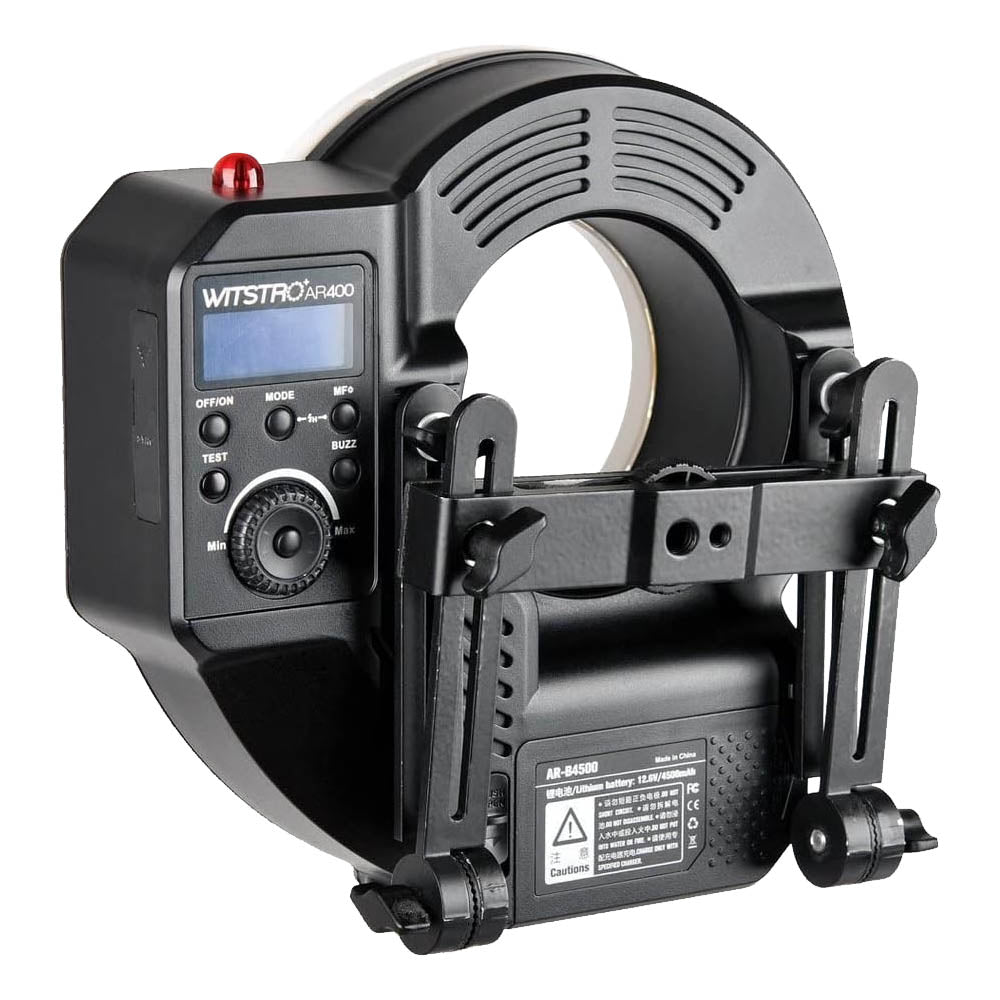 WITSTRO AR400 400Ws Portable Battery-Powered Ring Flash for DSLR Cameras - Perfect for Macro Photography, Portrait Shots & Studio Lighting
