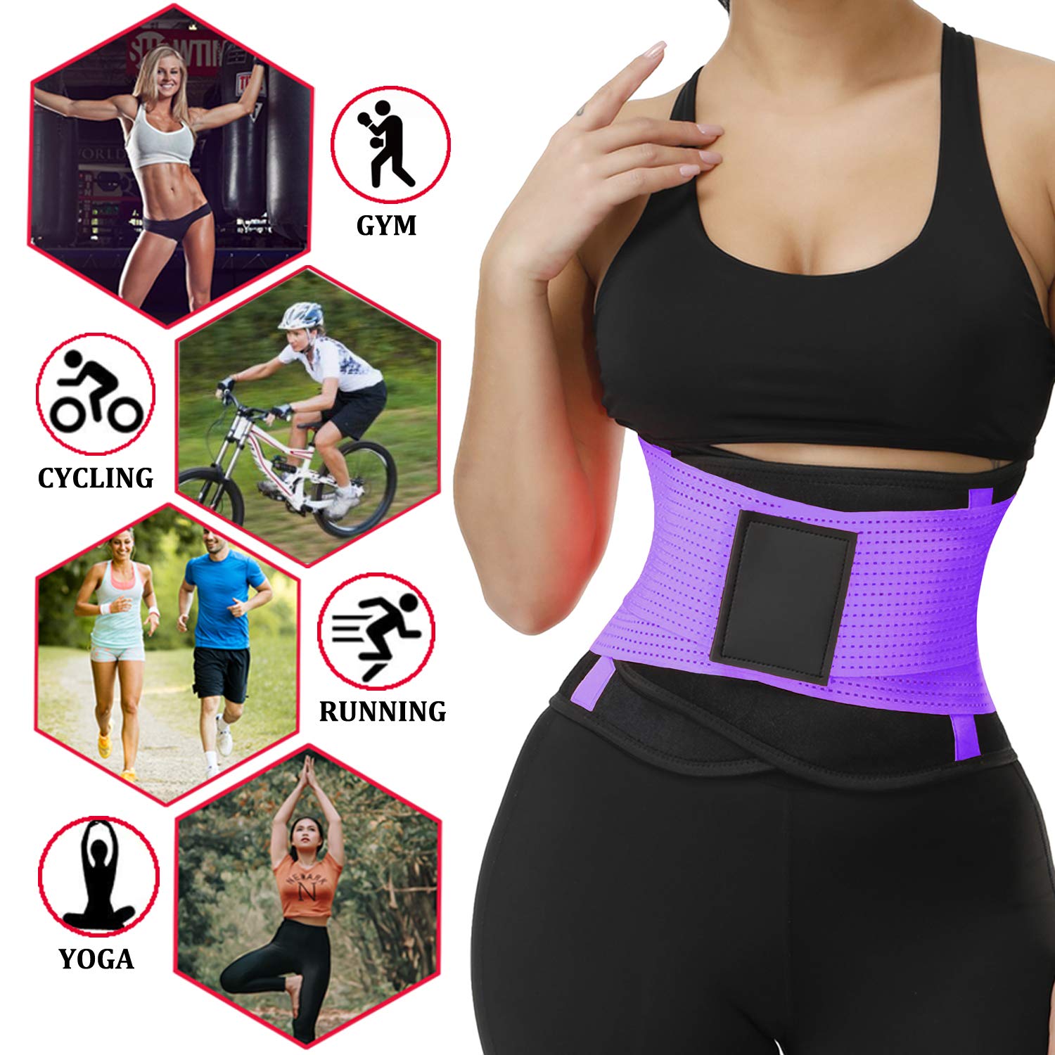 VENUZOR Waist Trainer Belt for Women - Slimming Body Shaper & Waist Cincher - Postpartum Recovery & Workout Girdle - Tummy Control Shapewear for Weight Loss & Gym Training (Black, Medium) - Perfect for Post-Pregnancy, Fitness & Everyday Wear