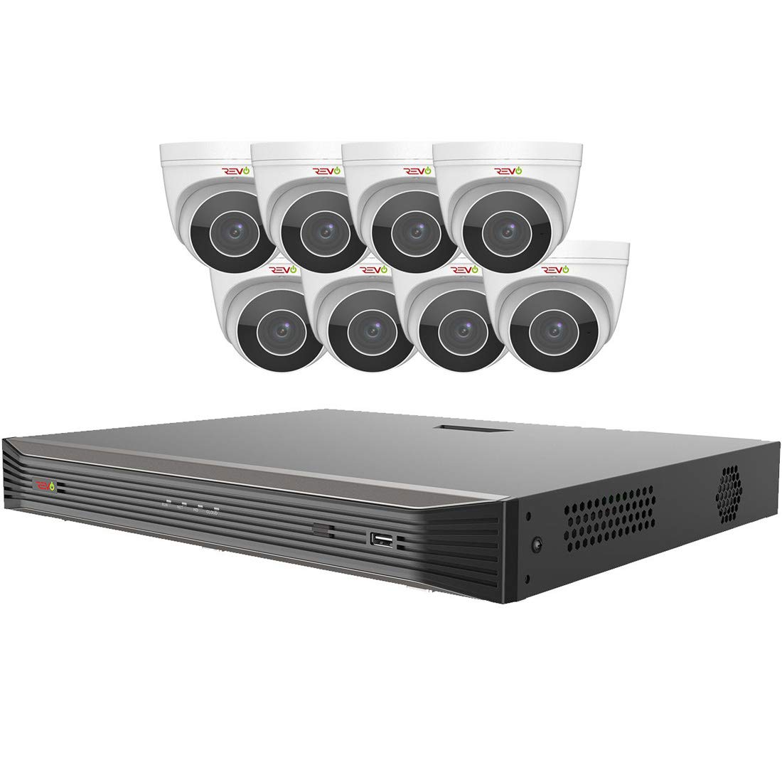 Revo America Ultra 16 Channel 3TB HDD IP NVR Security System with 8 x 4MP Indoor/Outdoor IP Turret Cameras (Built-in Mic) - Remote Viewing via Smartphone, Tablet, PC & Mac - Ideal for Home & Business Surveillance
