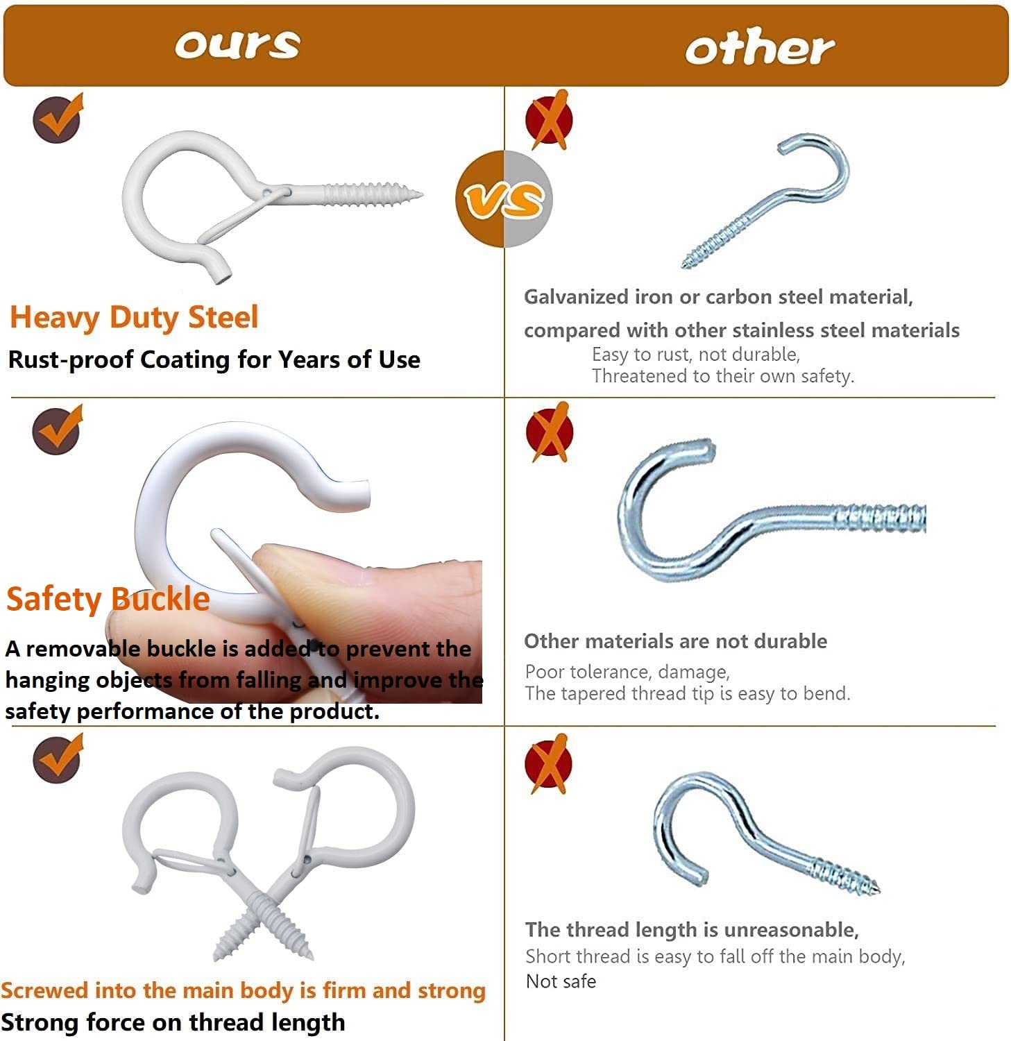 20 Pack White Q-Hanger Hooks with Safety Buckle - Screw-in Hooks for Christmas Lights, Outdoor Fairy Lights & String Lights - Easy Release Design Includes Wing Nut Driver - Perfect for Holiday Decorations, Patio Lighting & Garden Party Setup