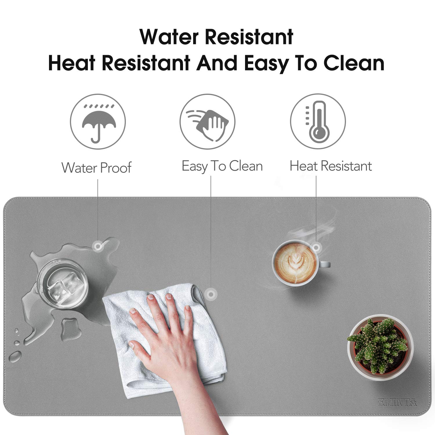 Premium Dual-Sided PU Leather Desk Pad - Waterproof & Ultra-Thin Large Mouse Mat for Office & Home (31.5