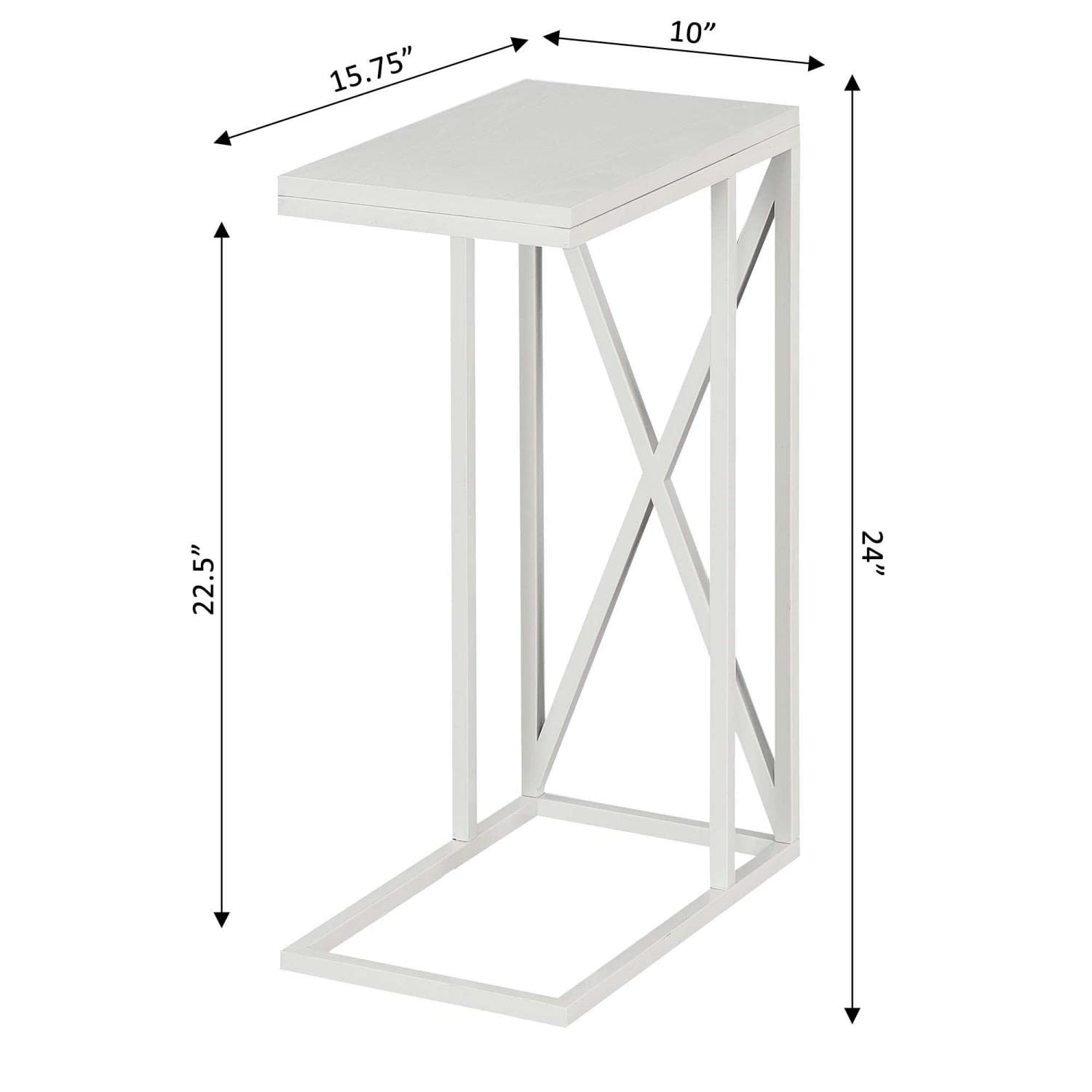 Convenience Concepts Tucson End Table, Side Table & Nesting Table Set - White Finish for Living Room, Bedroom & Office Furniture Decor