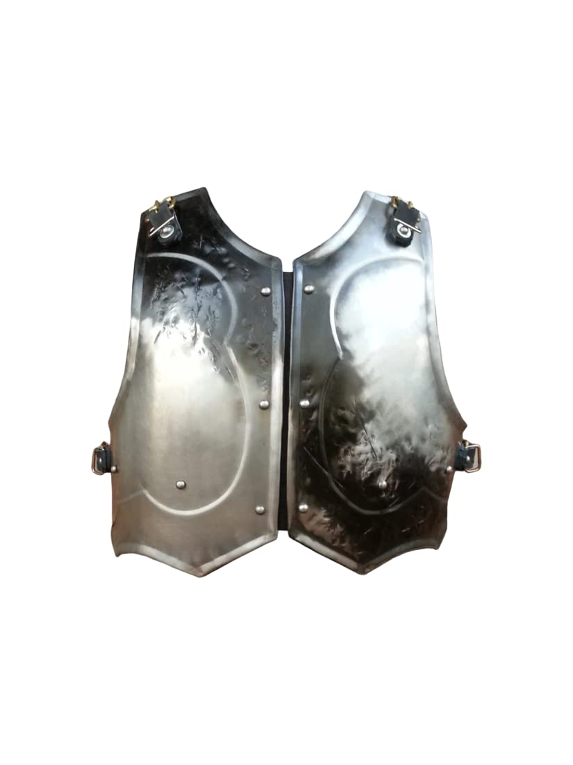 LARP Half Cuirass - Savage Warrior Steel Half Chest Armor with Breast & Back Plates | Medieval Cosplay, Fantasy Role-Playing, Halloween Costume | Perfect for Renaissance Faires, LARP Battles & Themed Parties