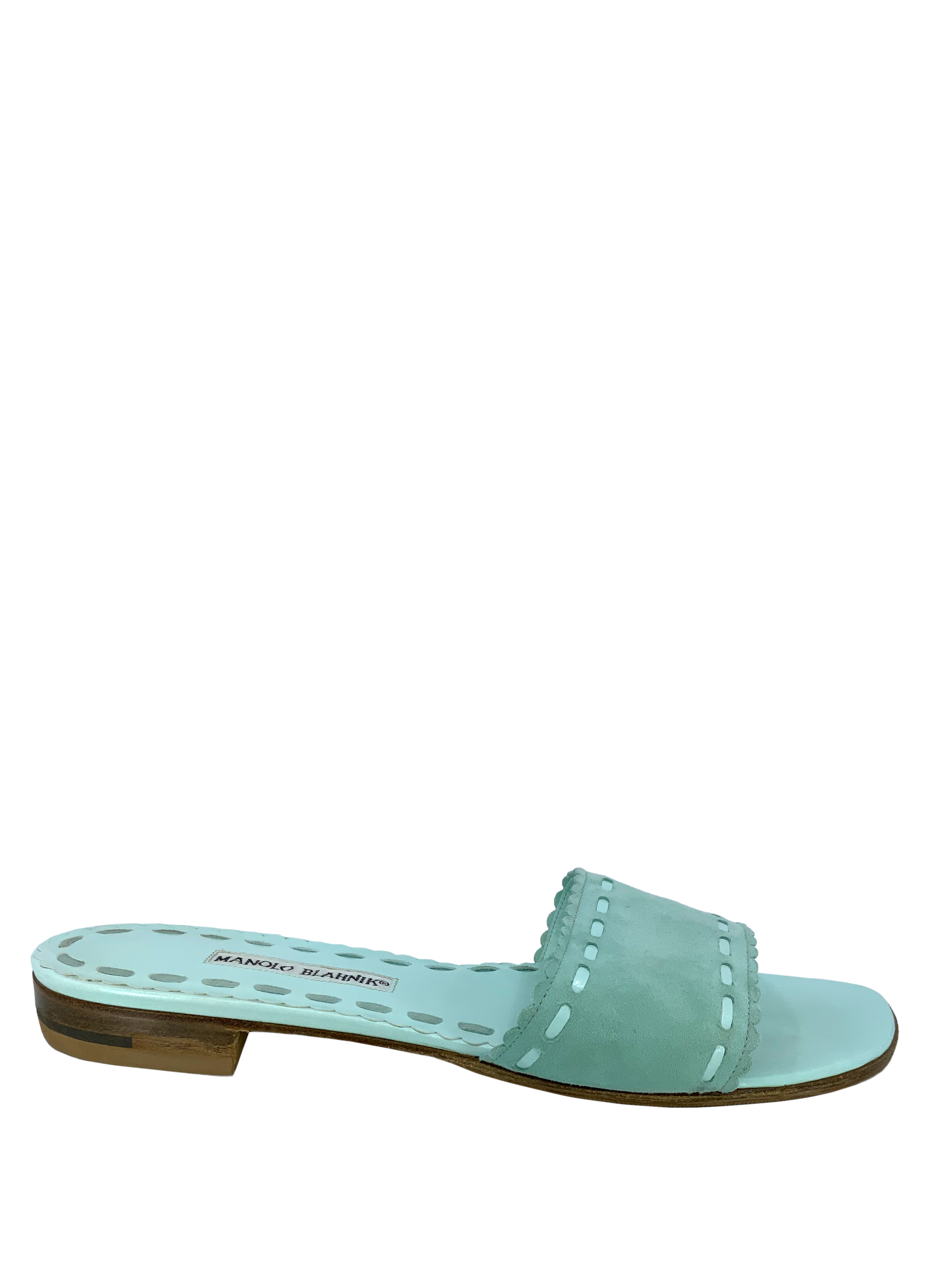 Manolo Blahnik Suede Slide Sandals for Women - Size 11 | Comfortable Summer Slides | Perfect for Beach, Pool, and Casual Outings