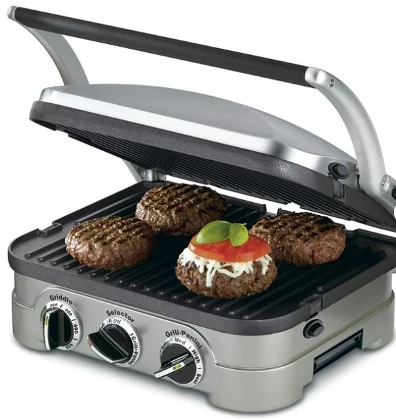 Cuisinart 4-in-1 Griddle and Panini Press - Indoor Grill, Panini Maker, Contact Grill & More - Perfect for Burgers, Sandwiches, Steaks & Family Cooking