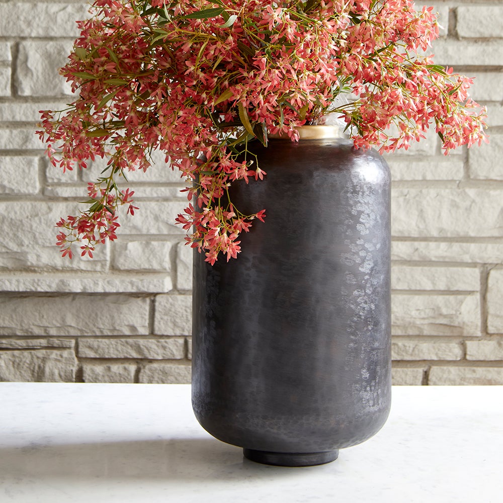 Cyan Design 11361 Akita Vase - Large Black Ceramic Vase for Home Decor, Centerpiece, Living Room, Dining Table, Wedding & Office Decoration