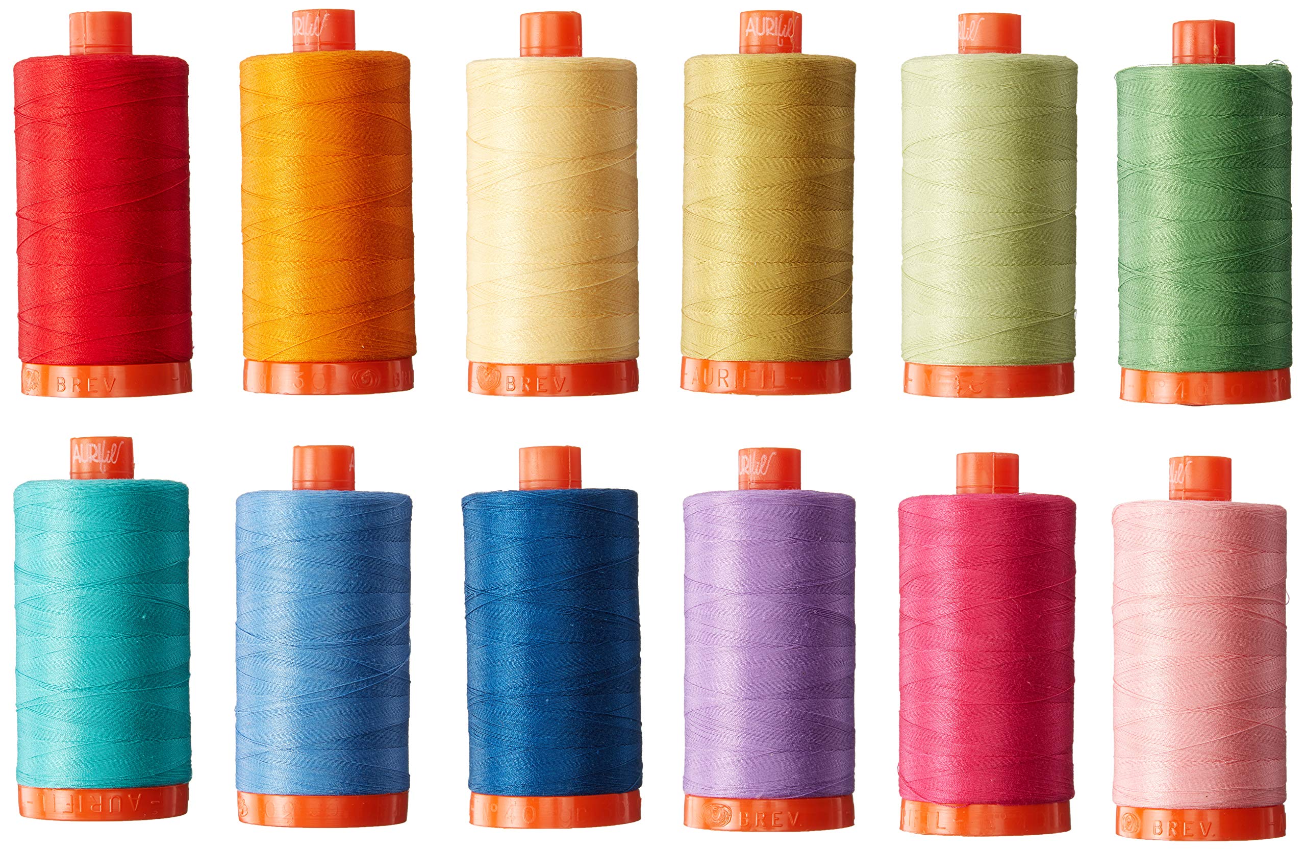 Aurifil Christa Quilts 12 Large Spools 50 Weight Thread Kit for Piecing and Quilting - Perfect for Quilt Making, Sewing Projects, and Fabric Crafts