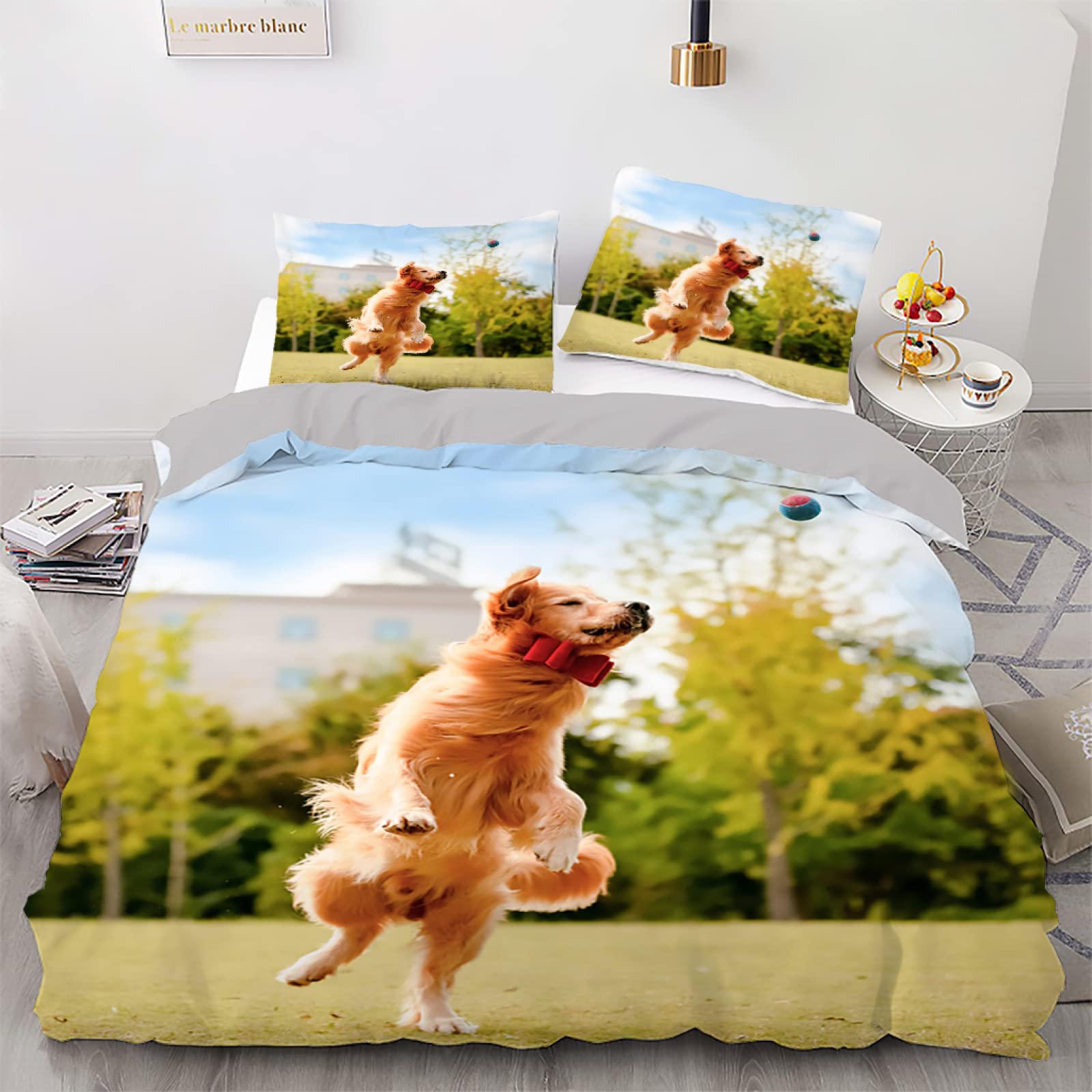 Golden Retriever King Size Duvet Cover Set - 104