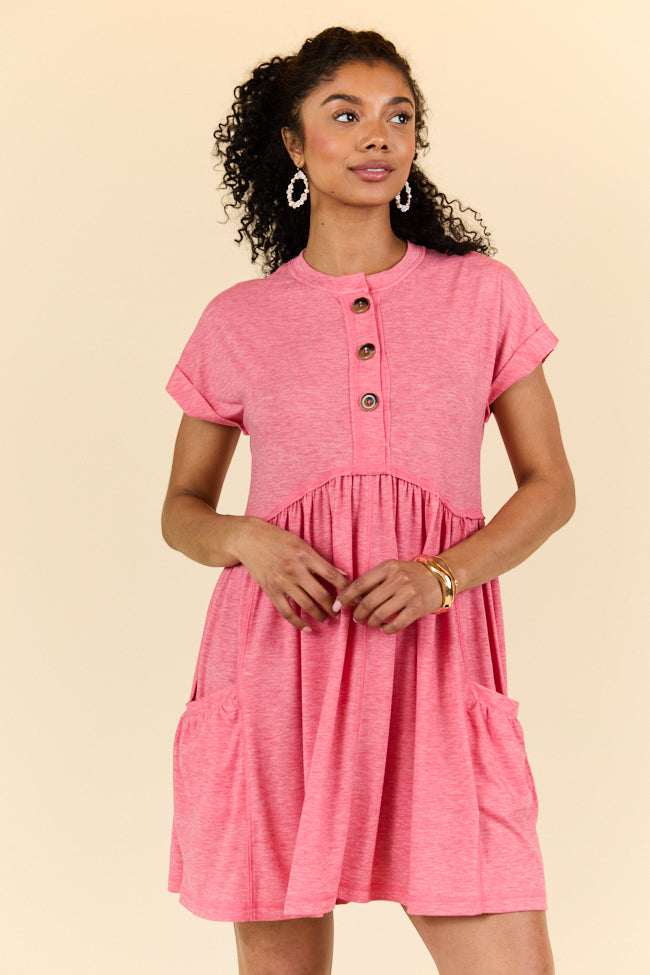 Red Button Knit Dress for Women - Elegant Casual & Party Wear - Perfect for Dates, Office, and Special Occasions | On Sale Now