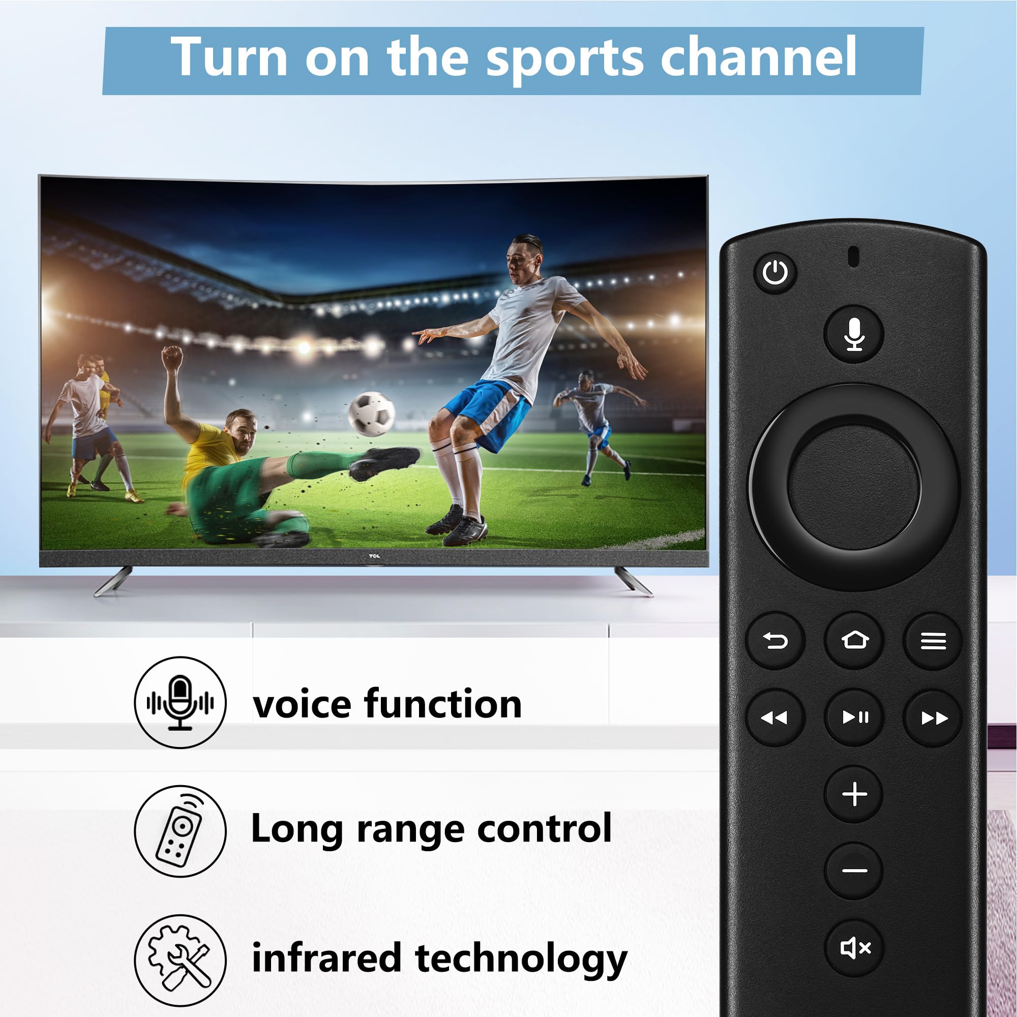 2nd Gen Replacement Remote Control for Amazon Fire TV Stick & Fire TV Cube - Compatible with AMZ Smart TVs (Not for Insignia/Toshiba/Pioneer) | Perfect for Streaming, Gaming & Smart Home Control