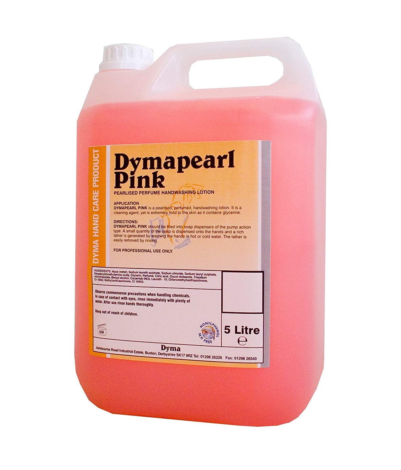Dymapearl Pink Hand Soap 5L - Refillable Liquid Hand Wash for Home, Kitchen & Bathroom | Gentle Moisturizing & Antibacterial Formula for Daily Use